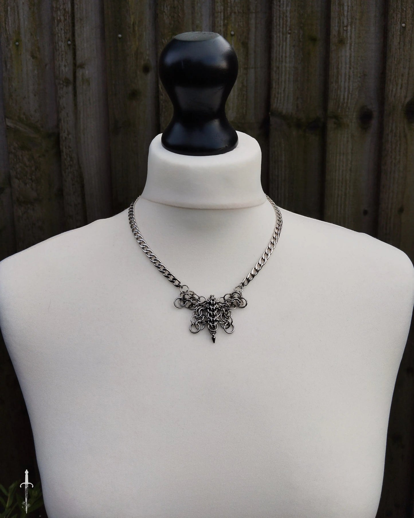 One of a Kind - The Chainmail Butterfly Necklace in Stainless Steel
