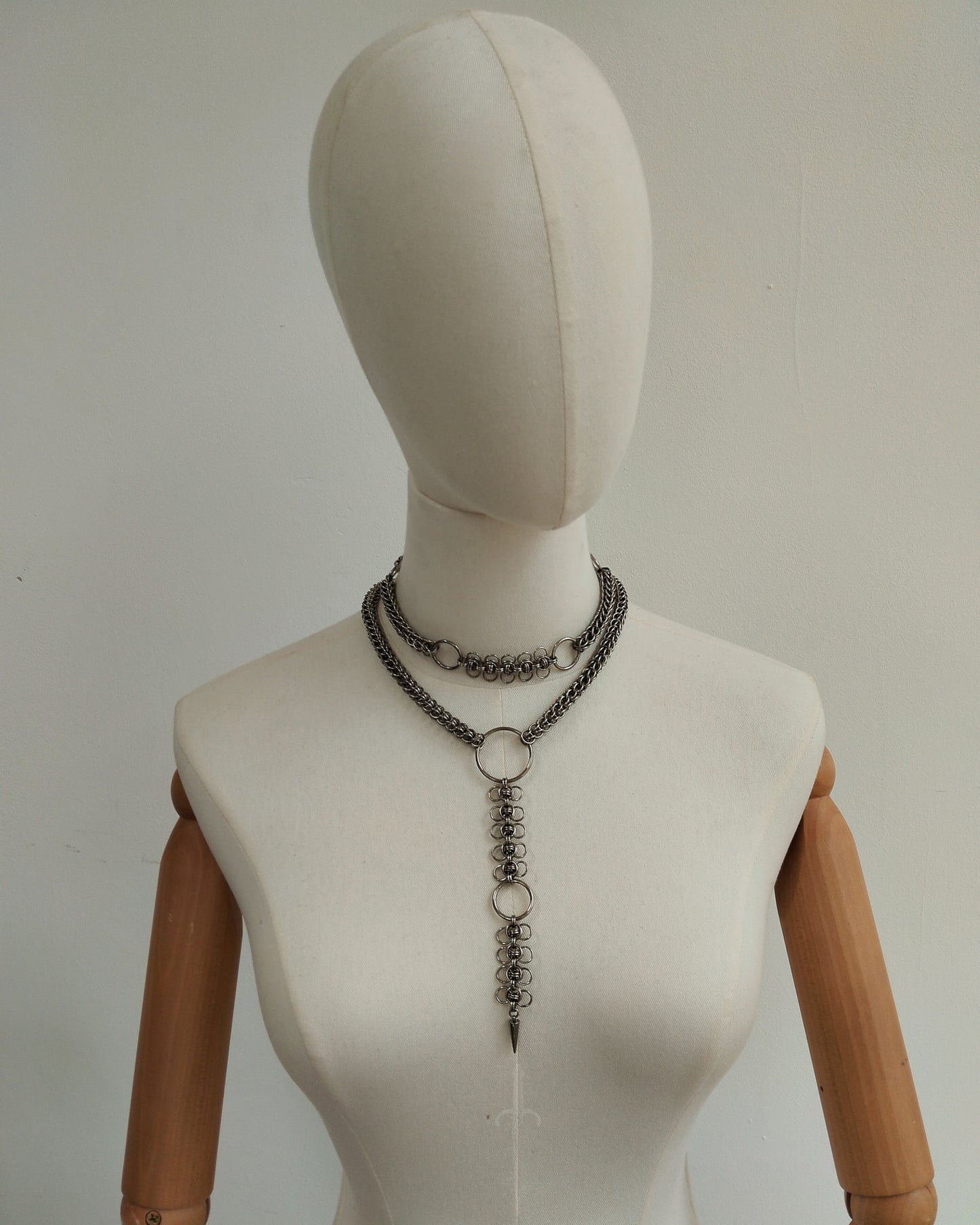 One of a Kind - The Lilith Choker Chainmail Necklace in Stainless Steel