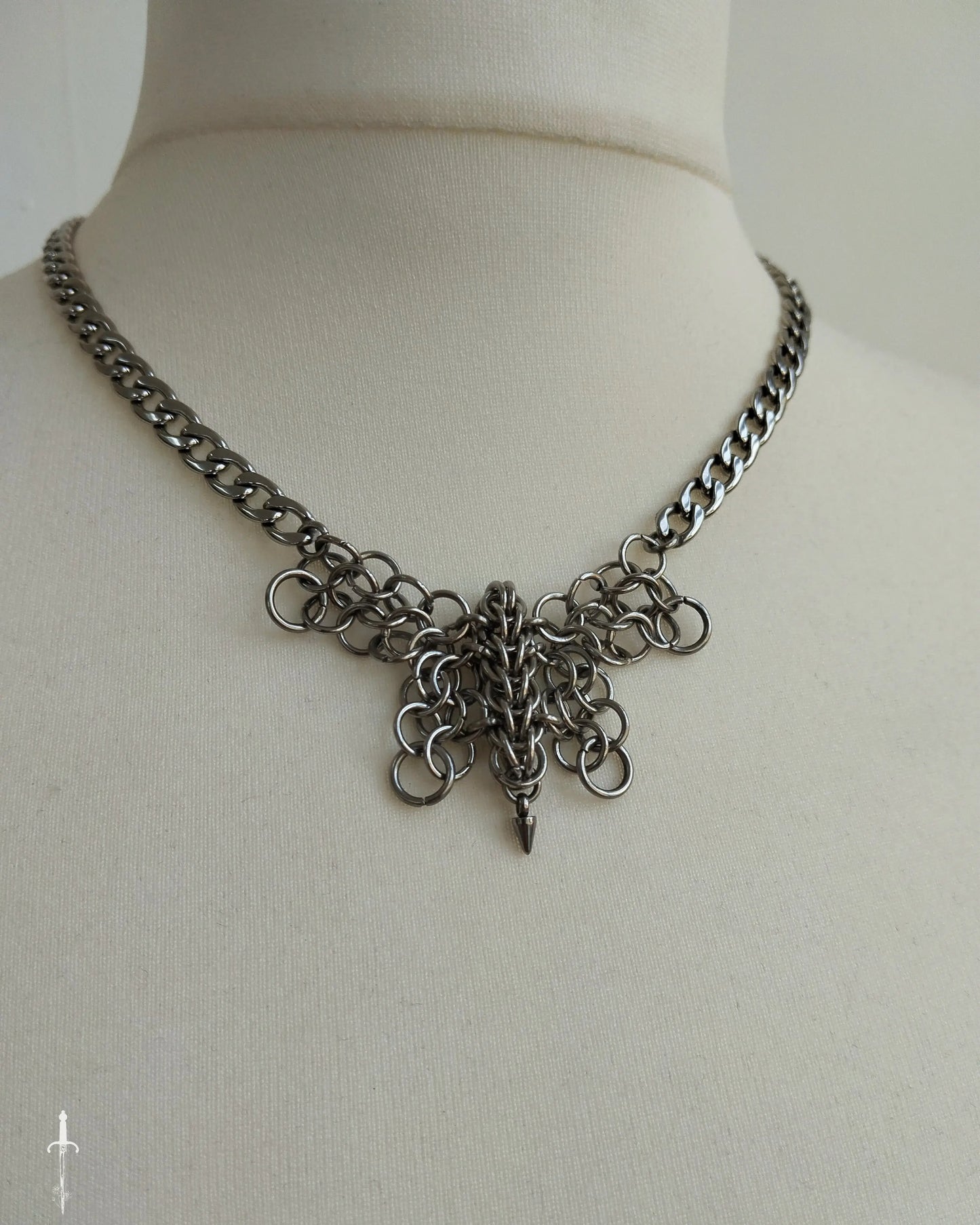 One of a Kind - The Chainmail Butterfly Necklace in Stainless Steel