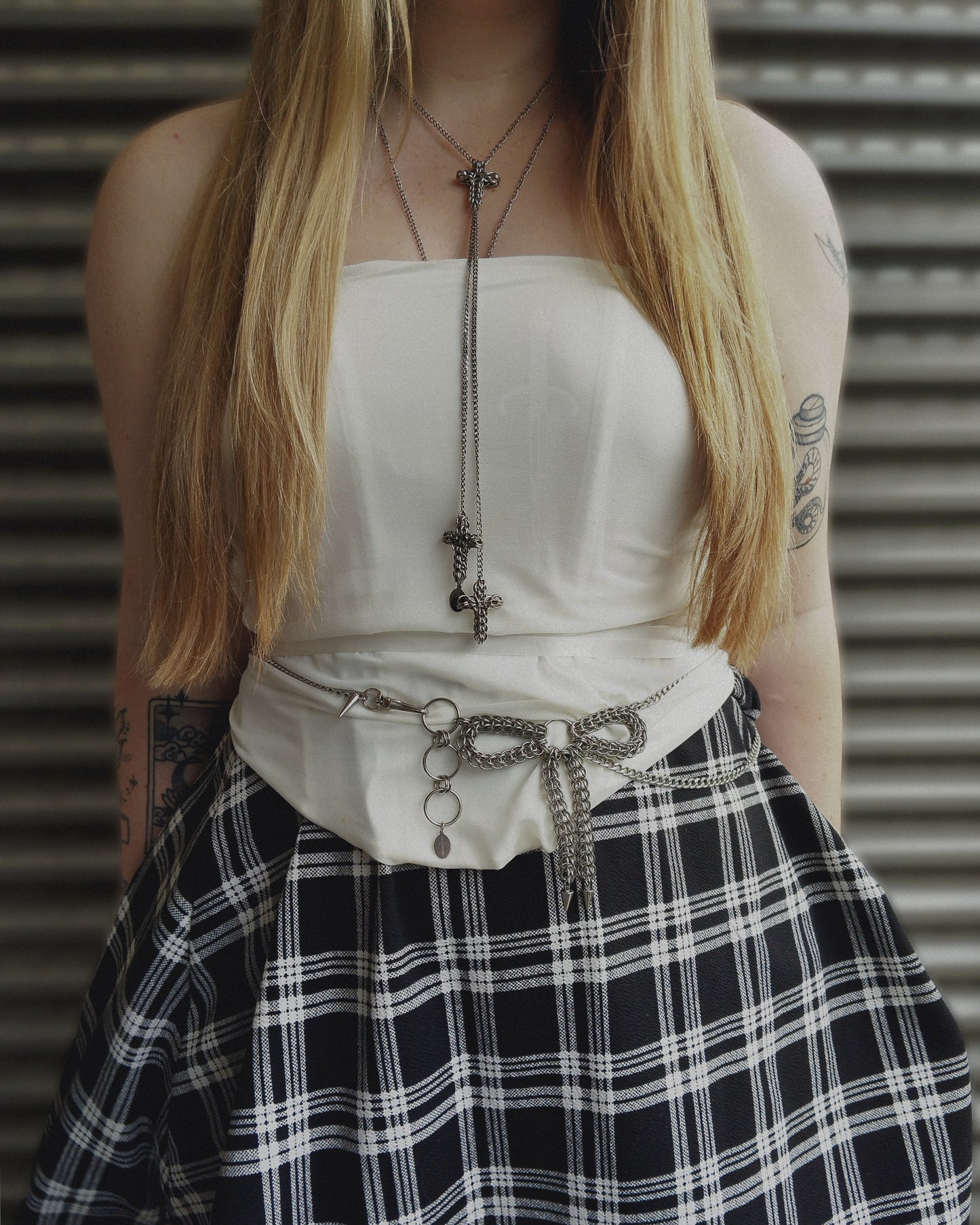 The Asymmetrical Bow Chainmail Belt Chain in Stainless Steel