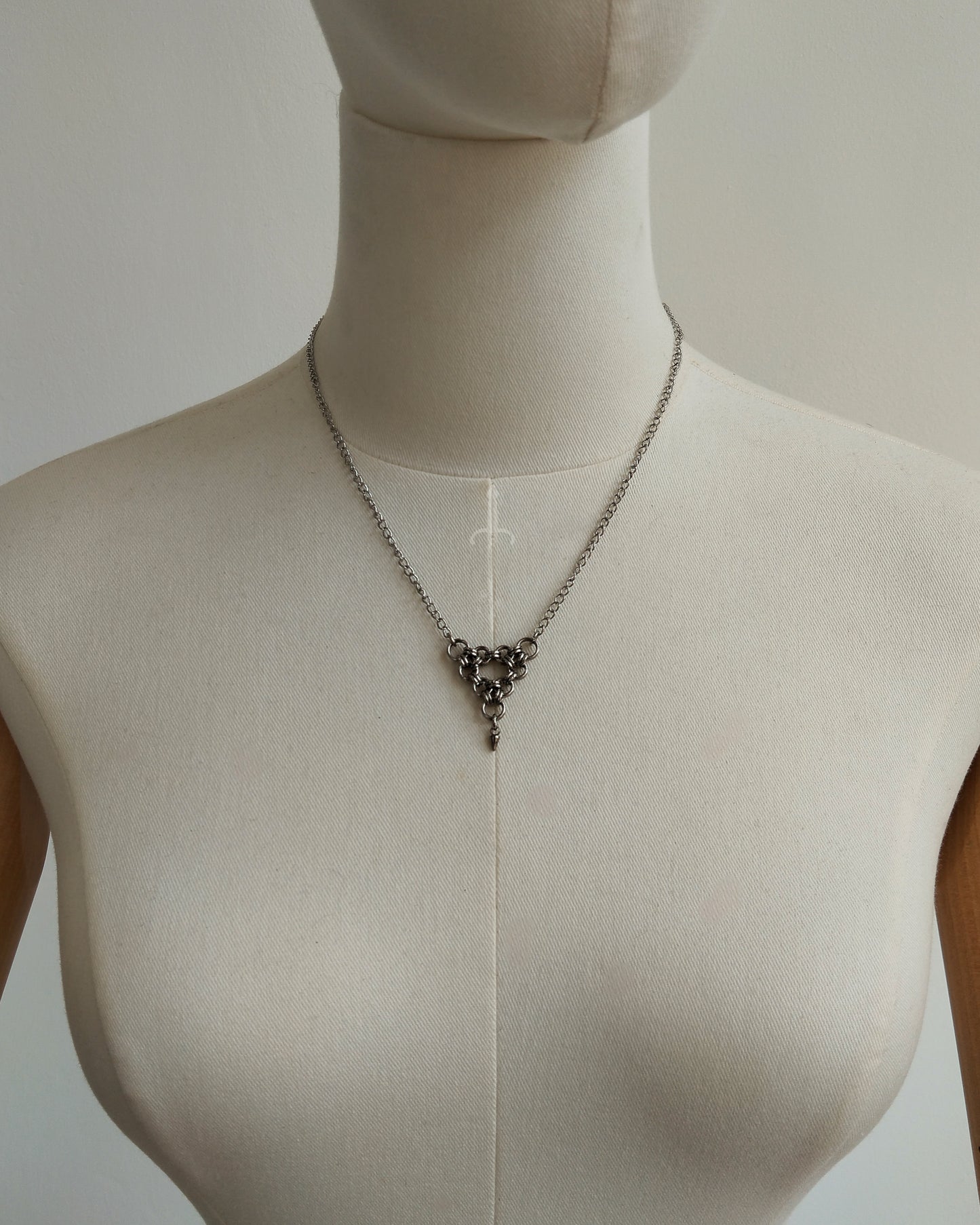 One of a Kind - The Miniature Triad Chainmail Necklace in Stainless Steel
