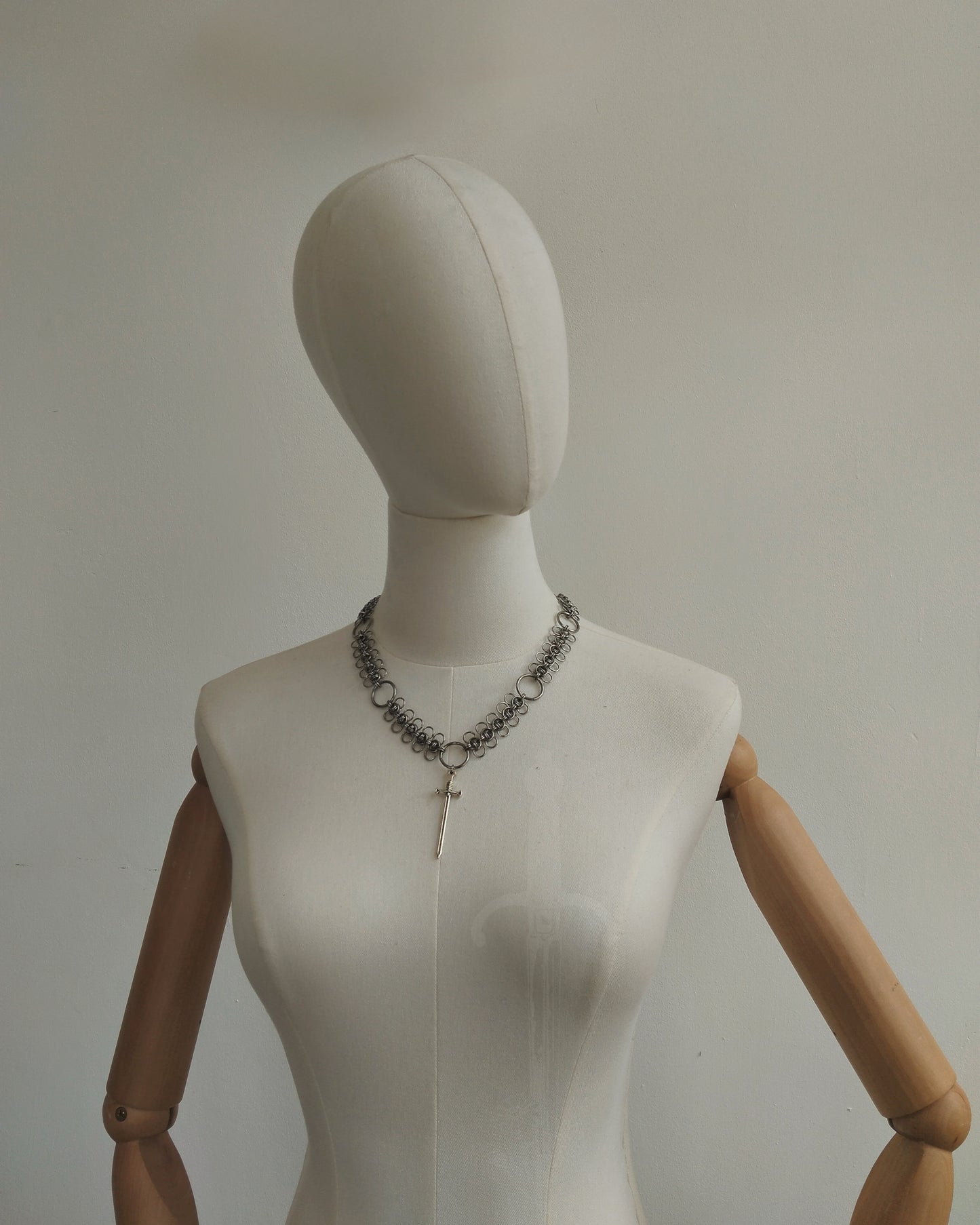 One of a Kind - The Chainmail Sword Necklace in Stainless Steel