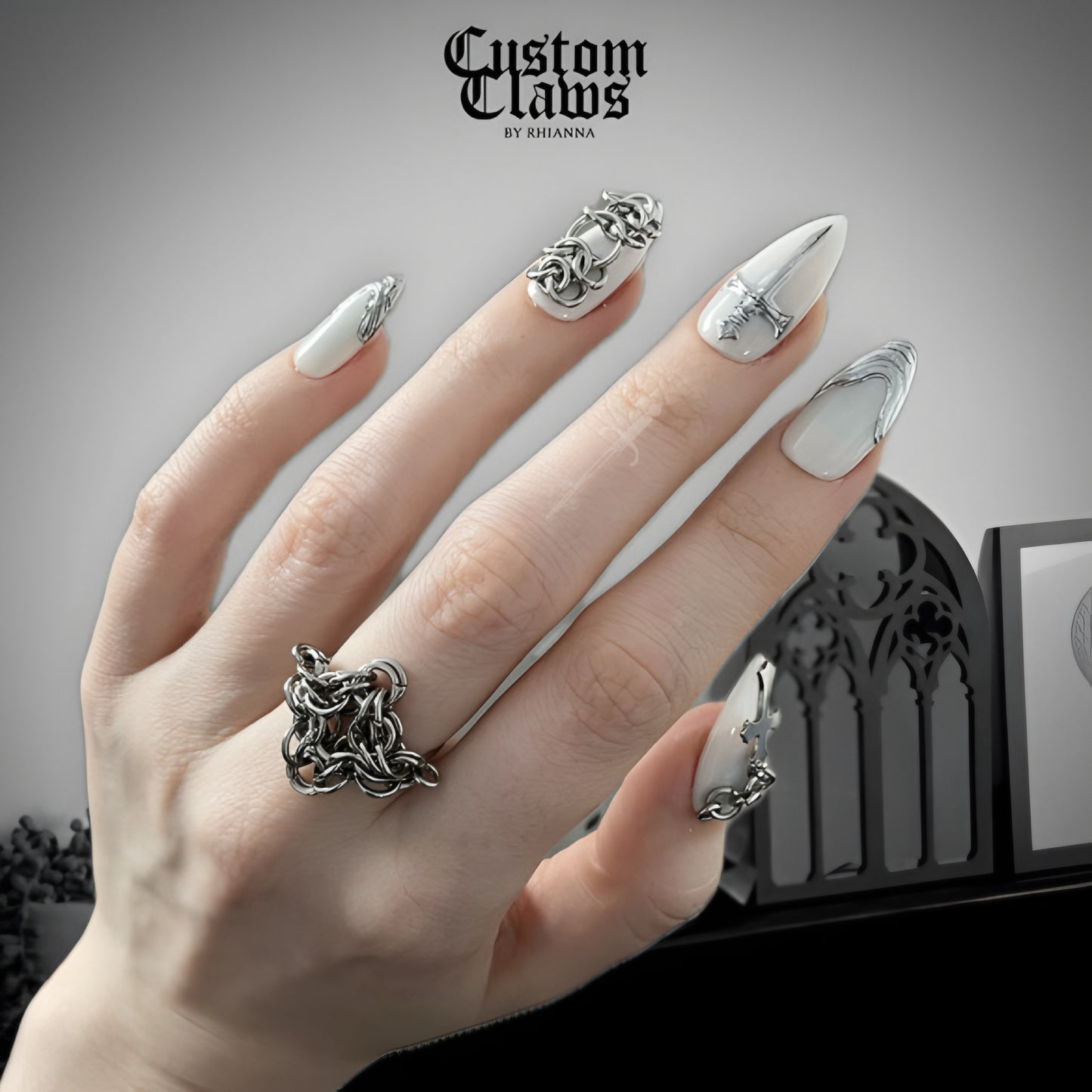 The Chainmail Shield Statement Ring