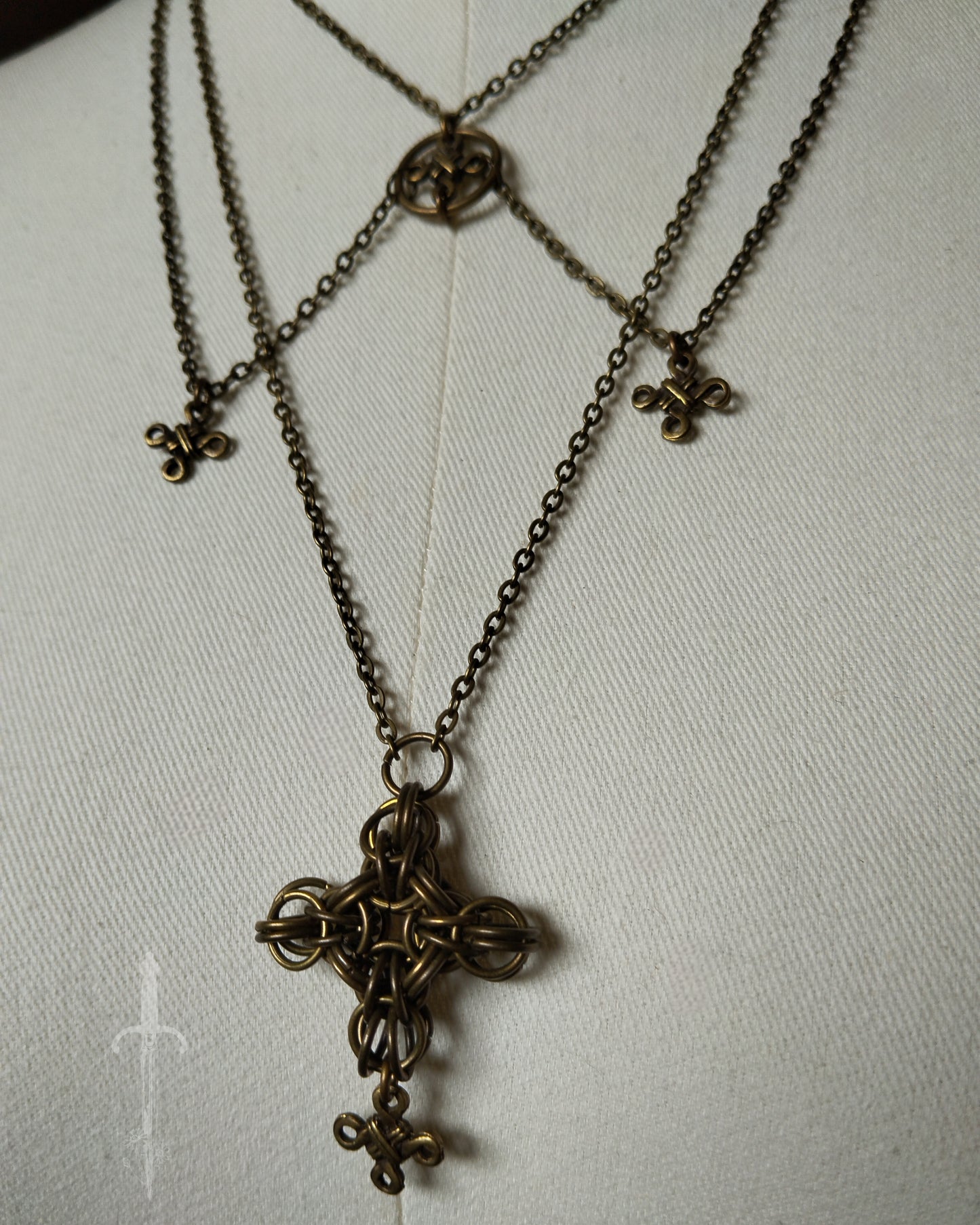 One of a Kind - The Trio Guild Necklace in Antique Bronze