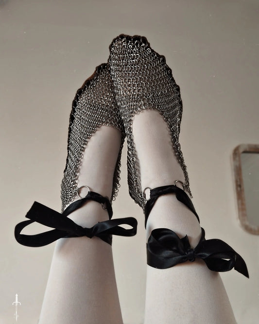 *Limited Edition - closes April* The Chainmail Ballet Pumps in Stainless Steel