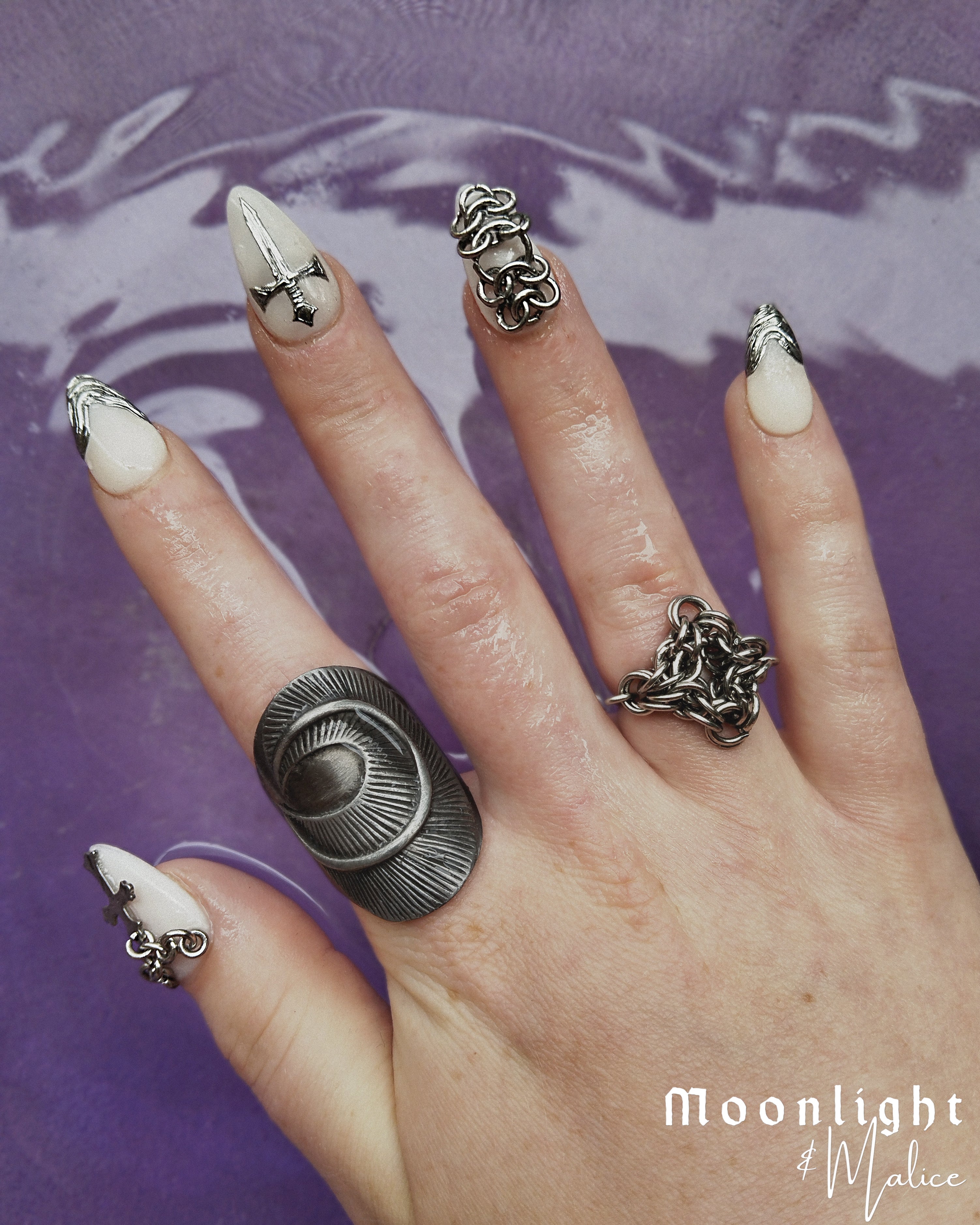 The Chainmail Shield Statement Ring