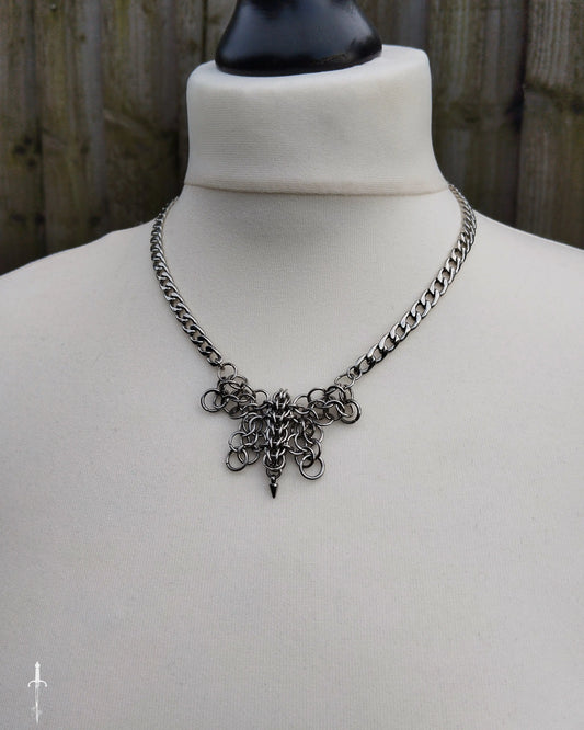 The Chainmail Butterfly Necklace in Stainless Steel