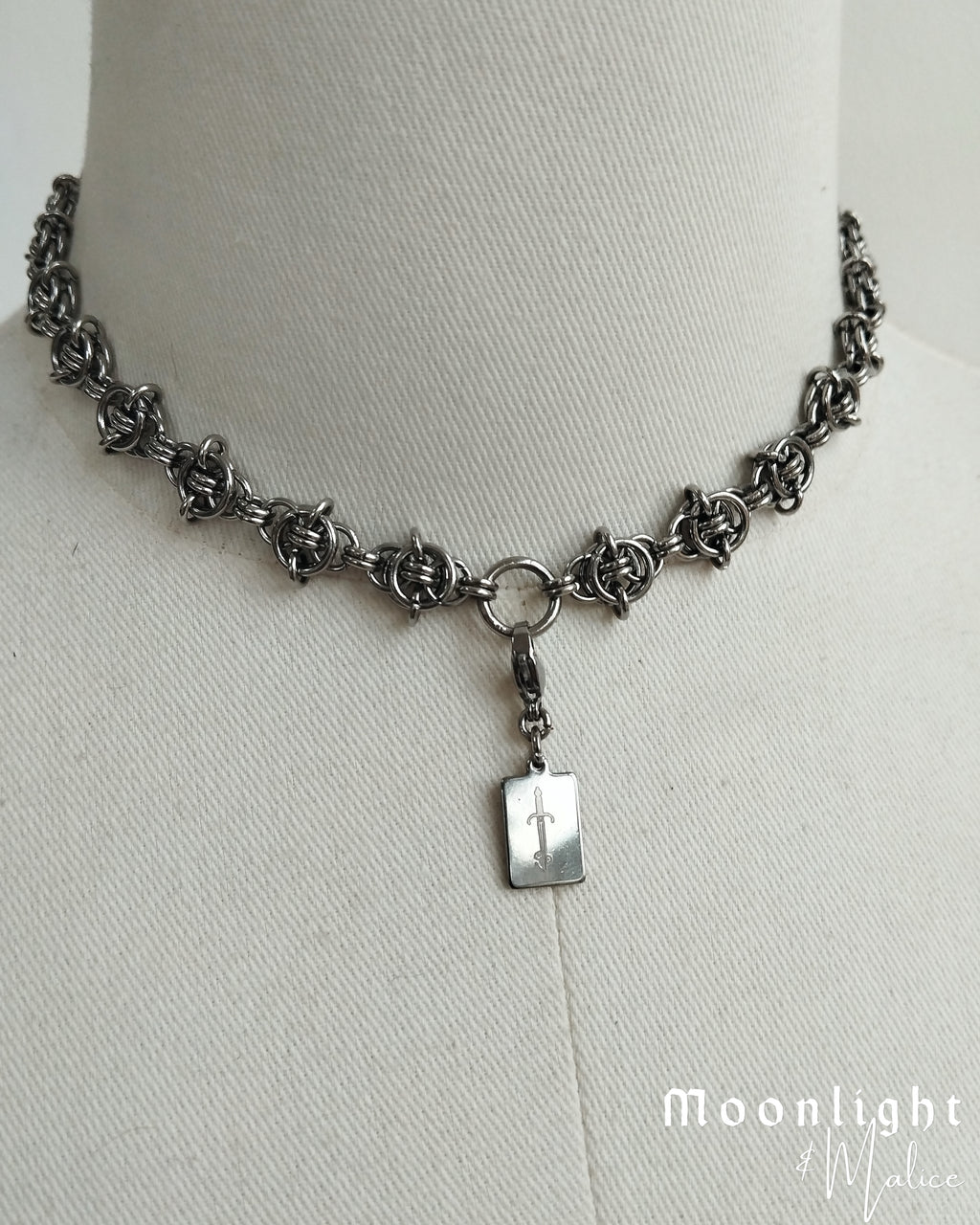 The Nettles Chainmail Choker Necklace in Stainless Steel