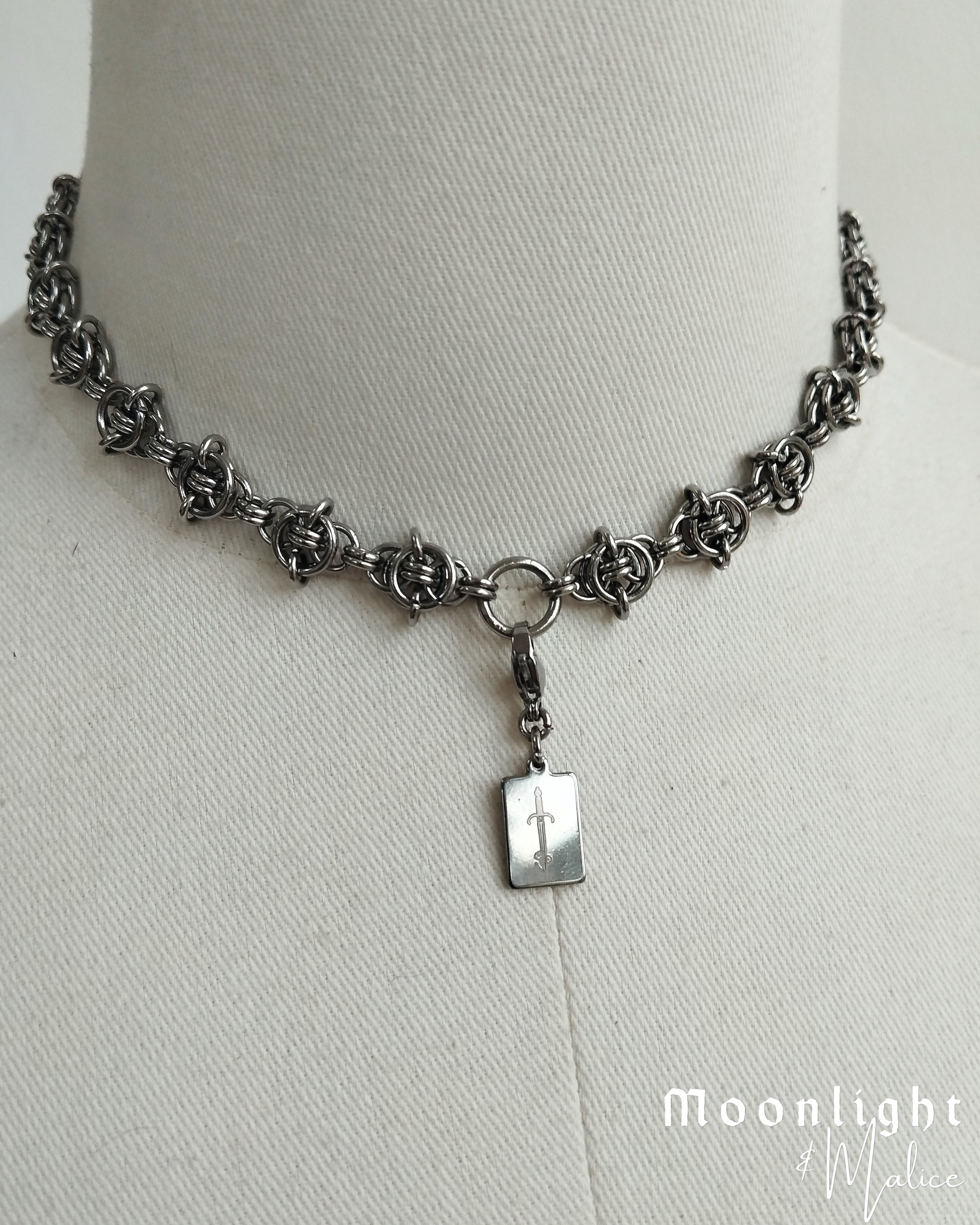 The Nettles Chainmail Choker Necklace in Stainless Steel