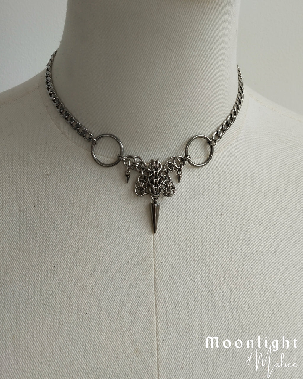 The Mariposa Chainmail Choker Necklace in Stainless Steel