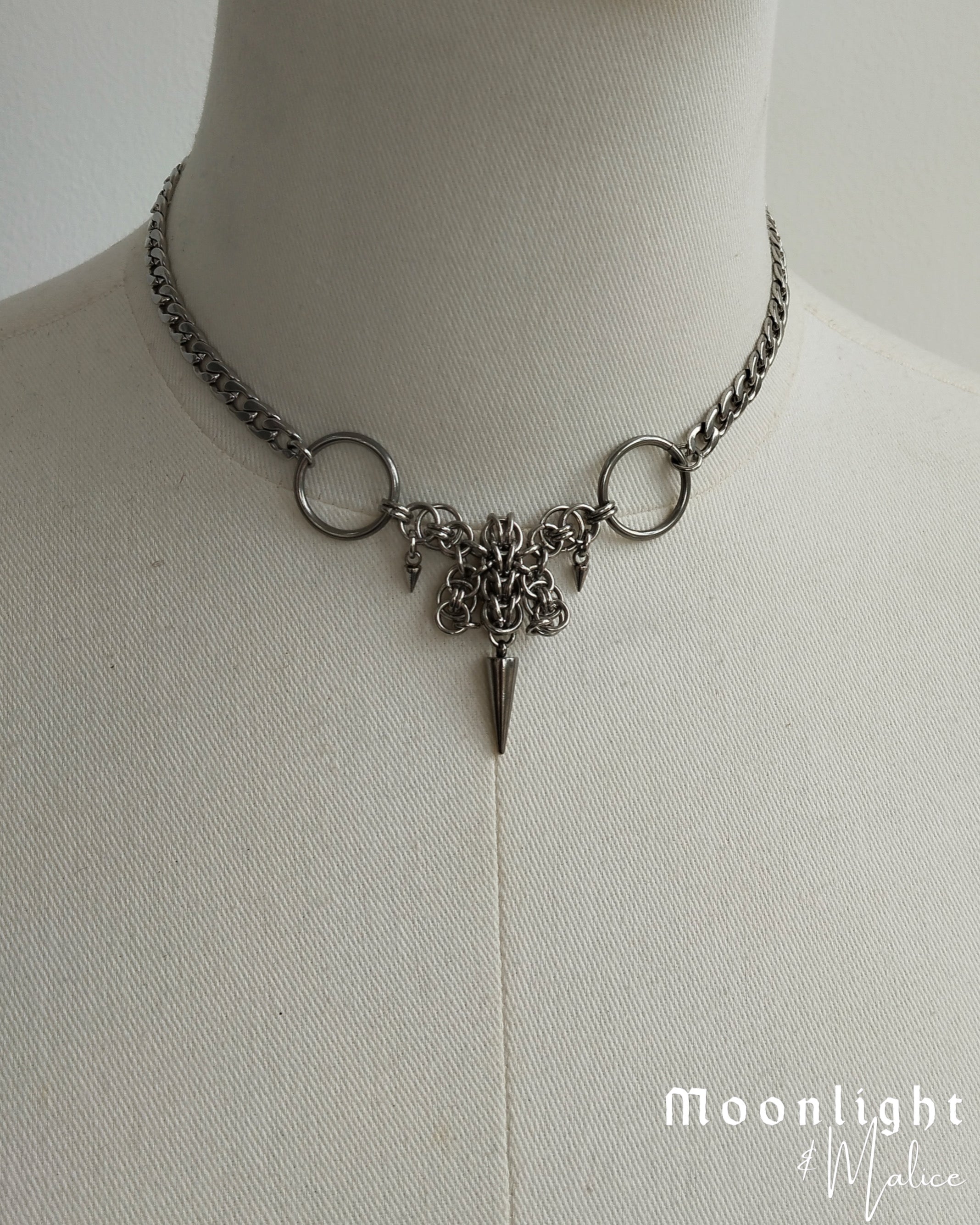 The Mariposa Chainmail Choker Necklace in Stainless Steel
