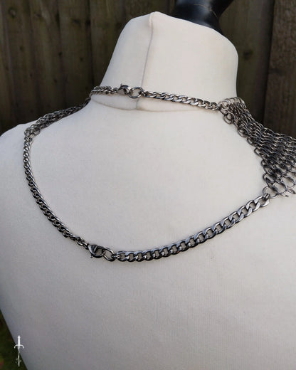 The Olivia Chainmail Collar in Gun Metal Black with Stainless Steel