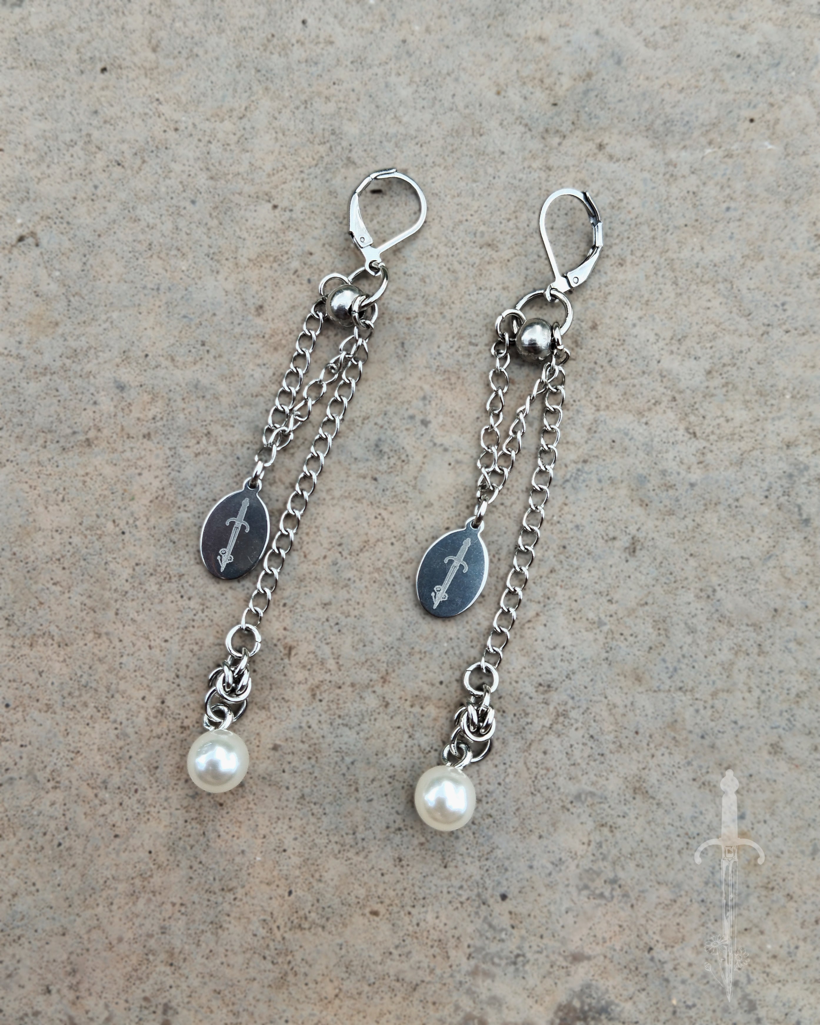 The Rusalka Chainmail Earrings in Stainless Steel
