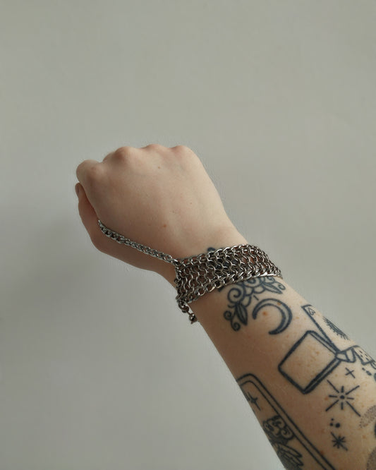 One of a Kind - The Chainmail Minimal Hand Chain in Stainless Steel