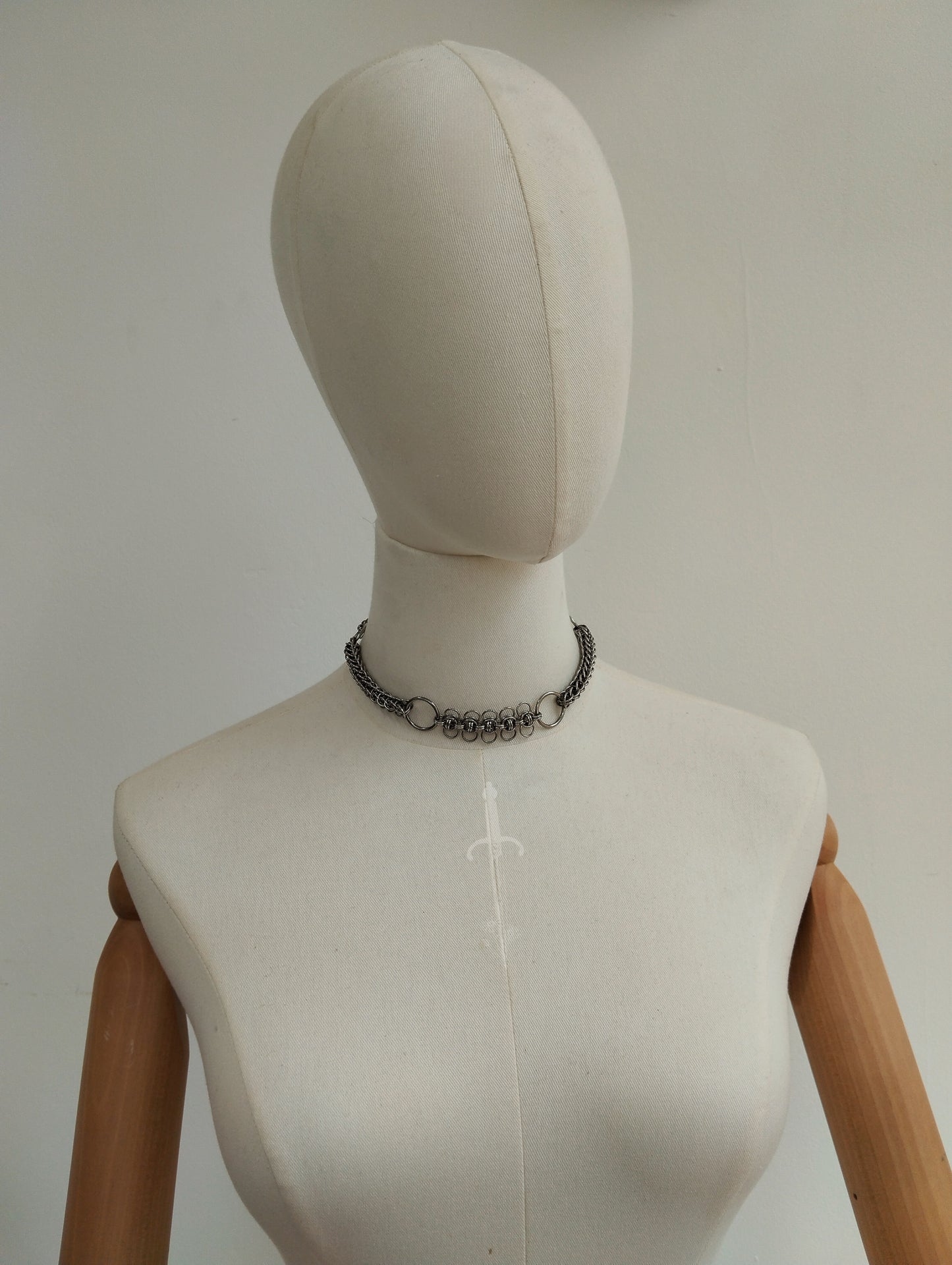 One of a Kind - The Lilith Choker Chainmail Necklace in Stainless Steel