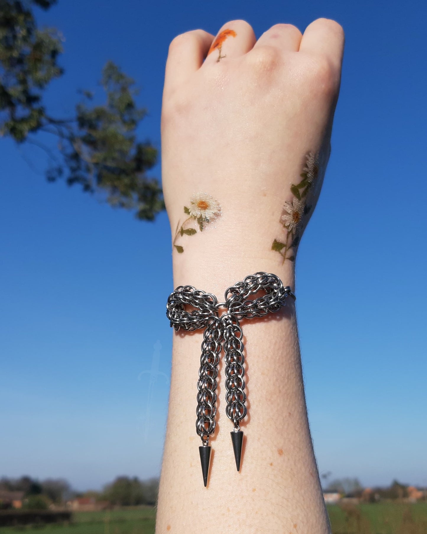 One of a Kind - The Chainmail Bow Bracelet in Stainless Steel