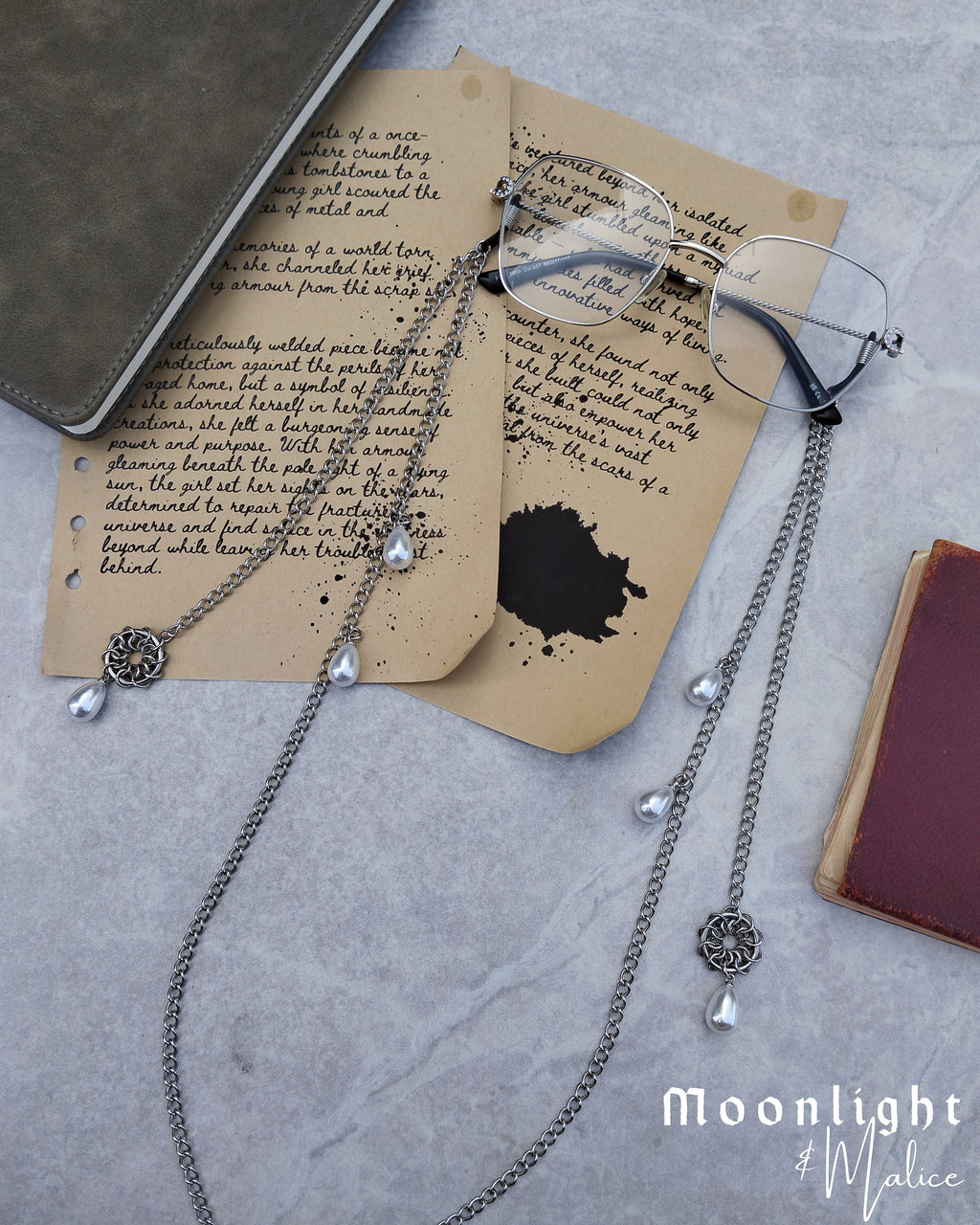 The Oneiroi Chainmail Pendant Glasses Chain in Stainless Steel