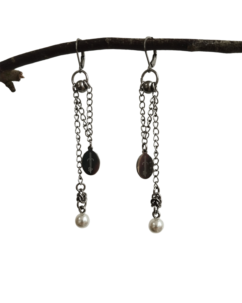 The Rusalka Chainmail Earrings in Stainless Steel