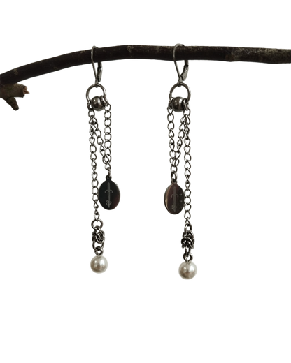 The Rusalka Chainmail Earrings in Stainless Steel