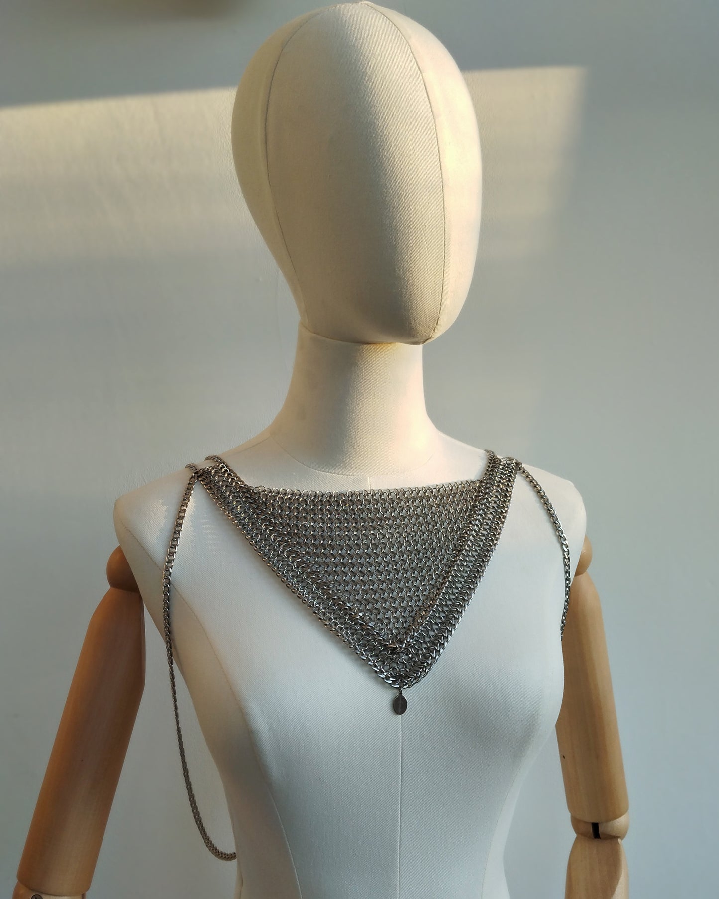 The Assassin’s Collar Statement Chainmail Piece in Stainless Steel