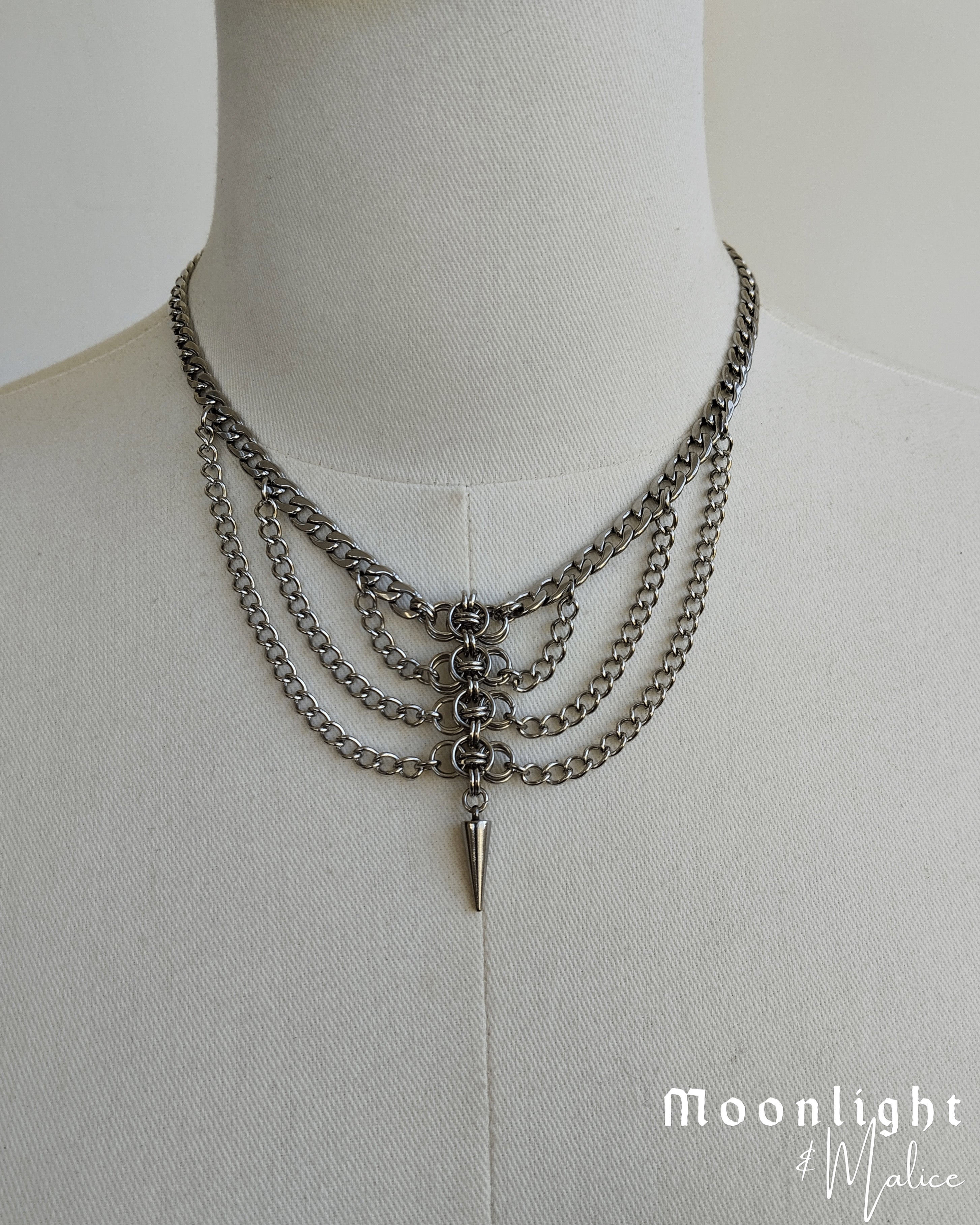 The Exoskeleton Chainmail Necklace in Stainless Steel