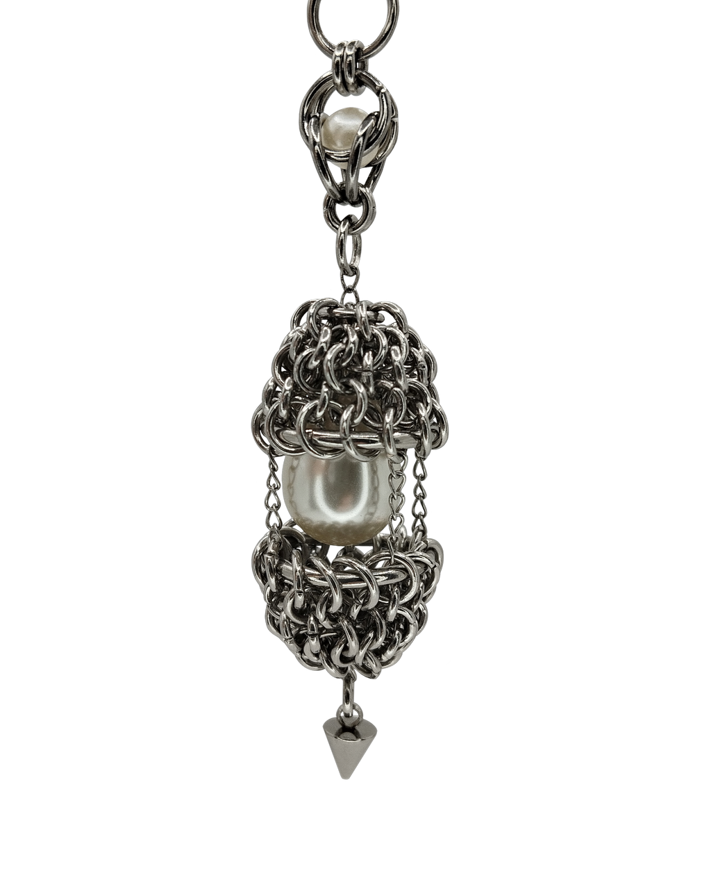 The Angel’s Egg Chainmail Pendant Necklace in Stainless Steel
