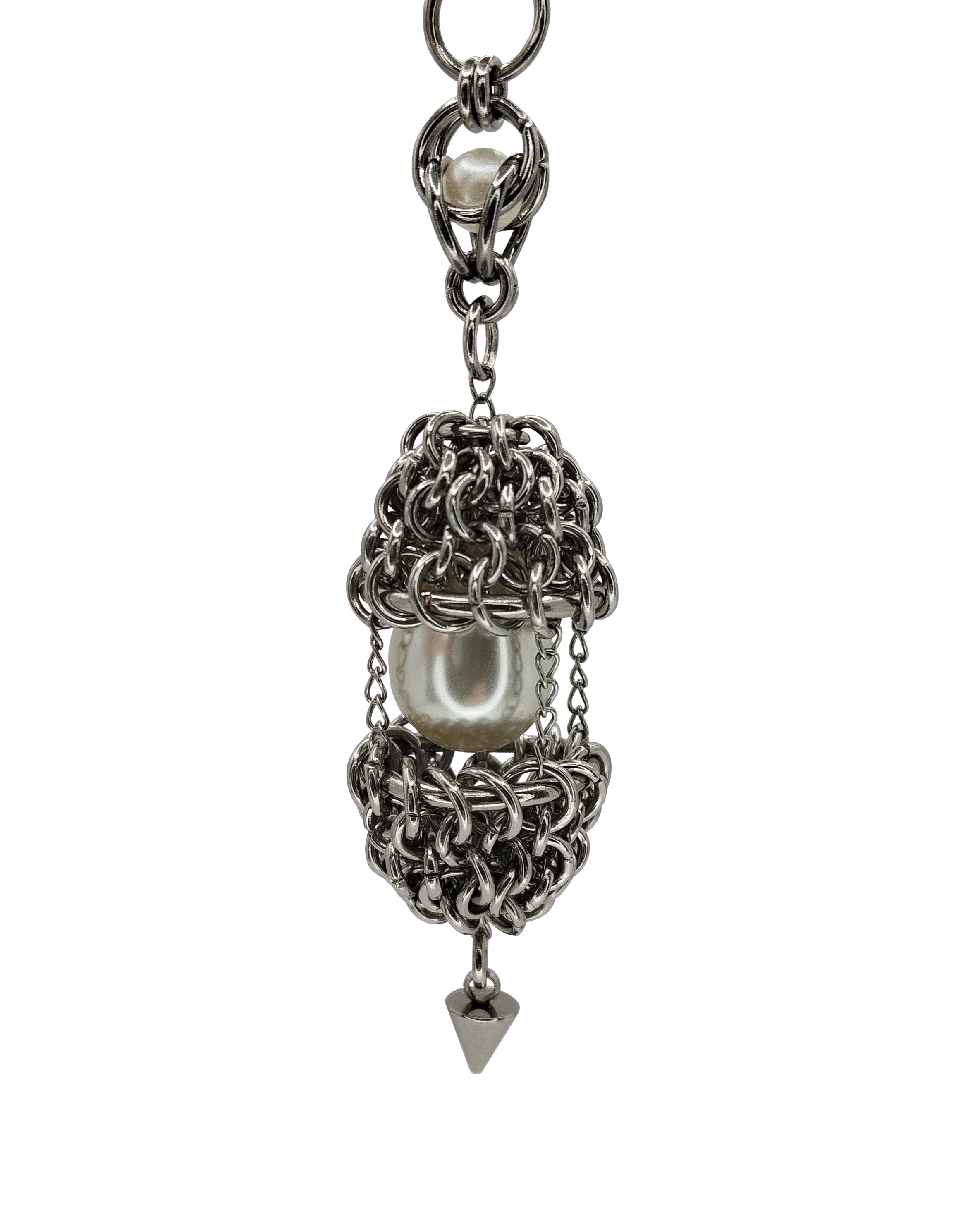 The Angel’s Egg Chainmail Pendant Necklace in Stainless Steel