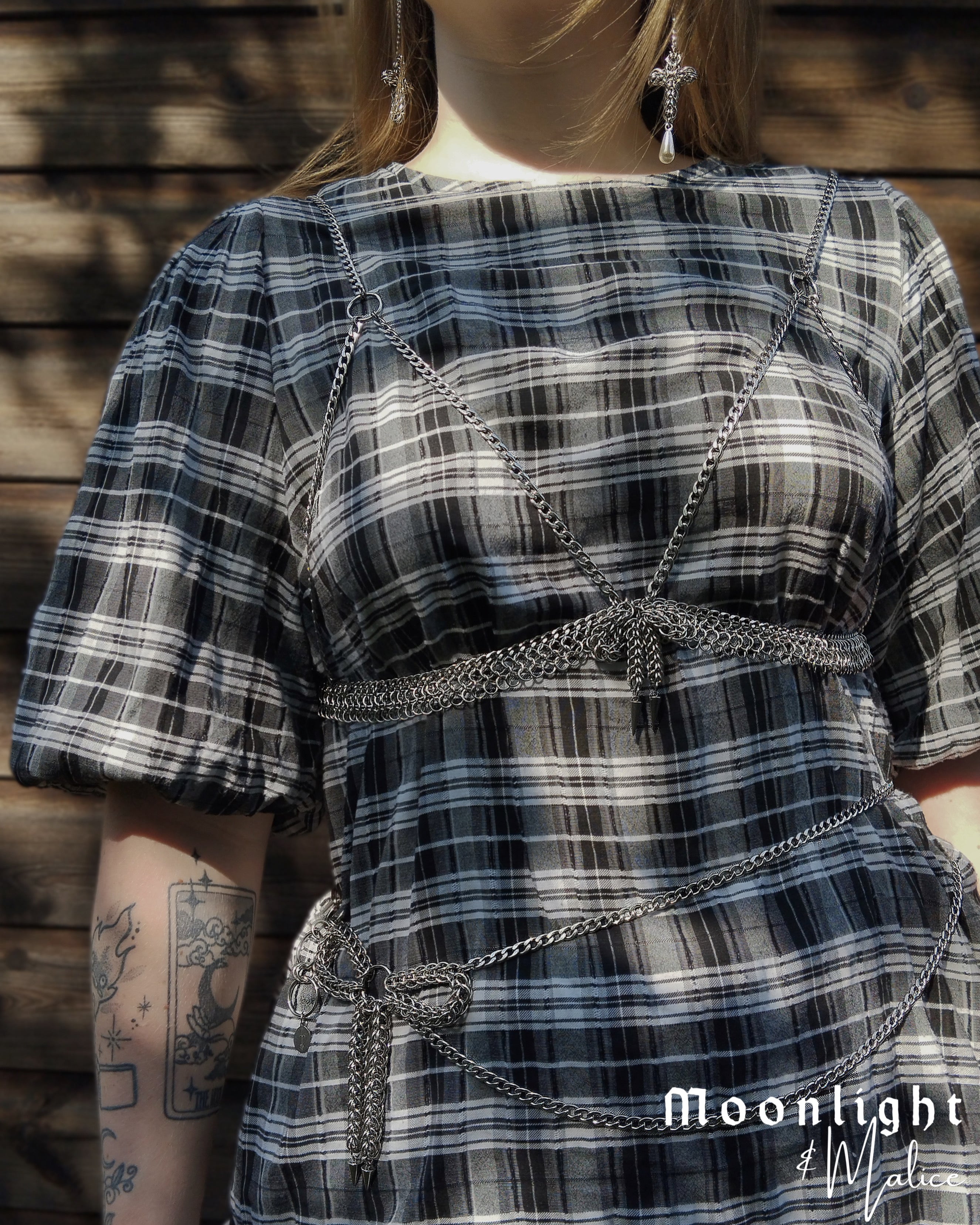 The Bow Chainmail Bralet in Stainless Steel