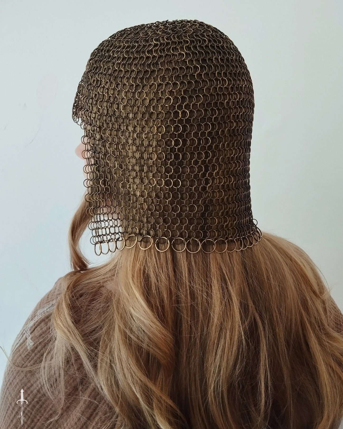 The Antique Chainmail Coif in Bronze