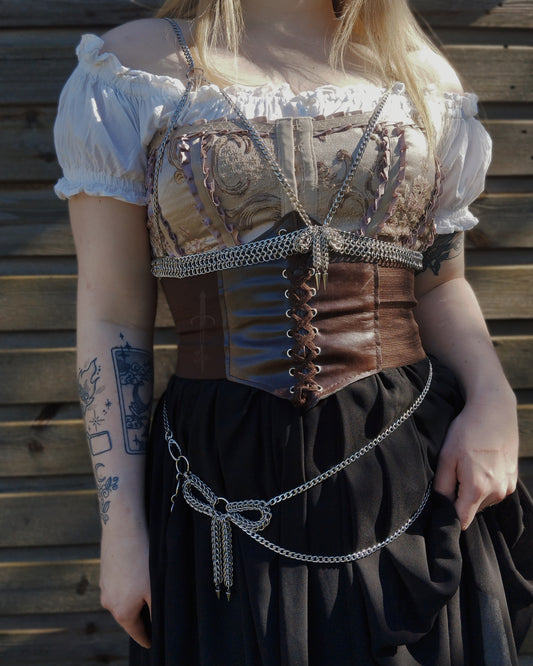 The Bow Chainmail Bralet in Stainless Steel