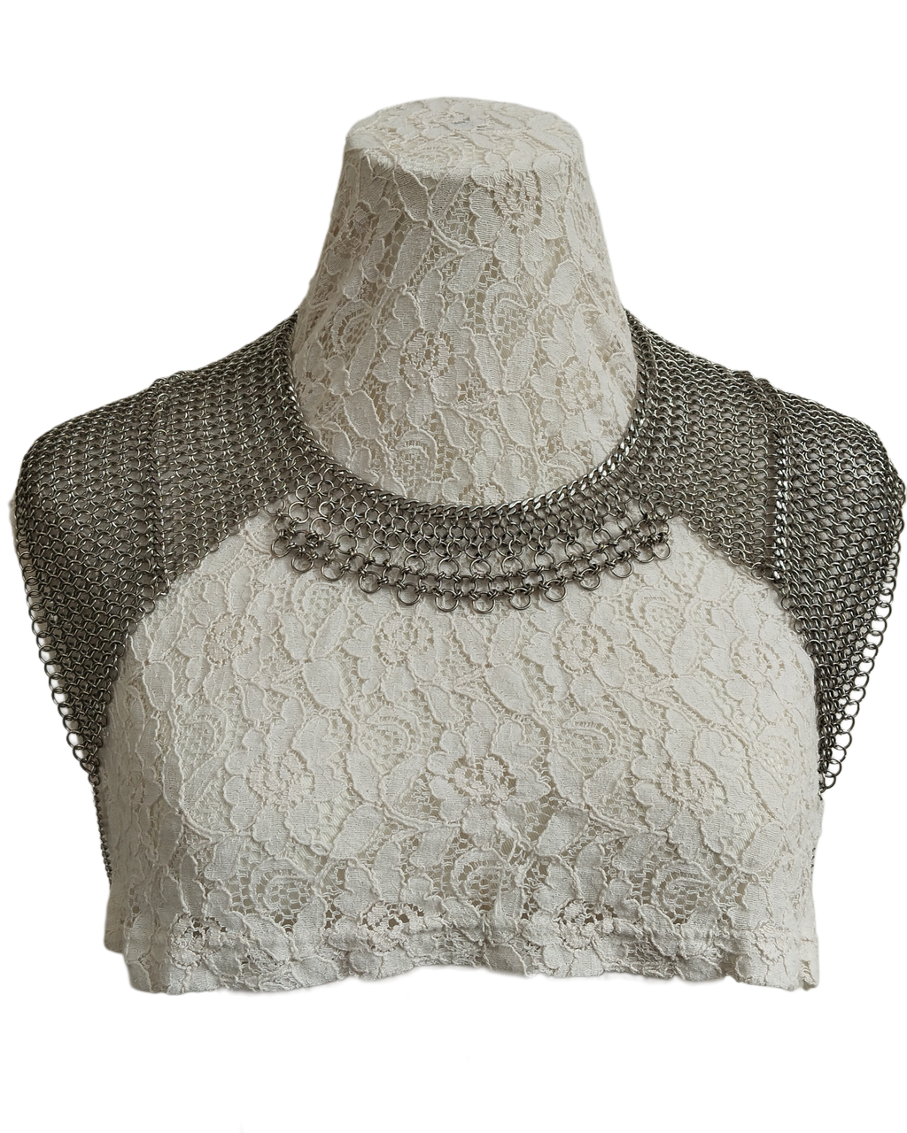 The Raina Chainmail Pauldron Piece in Stainless Steel