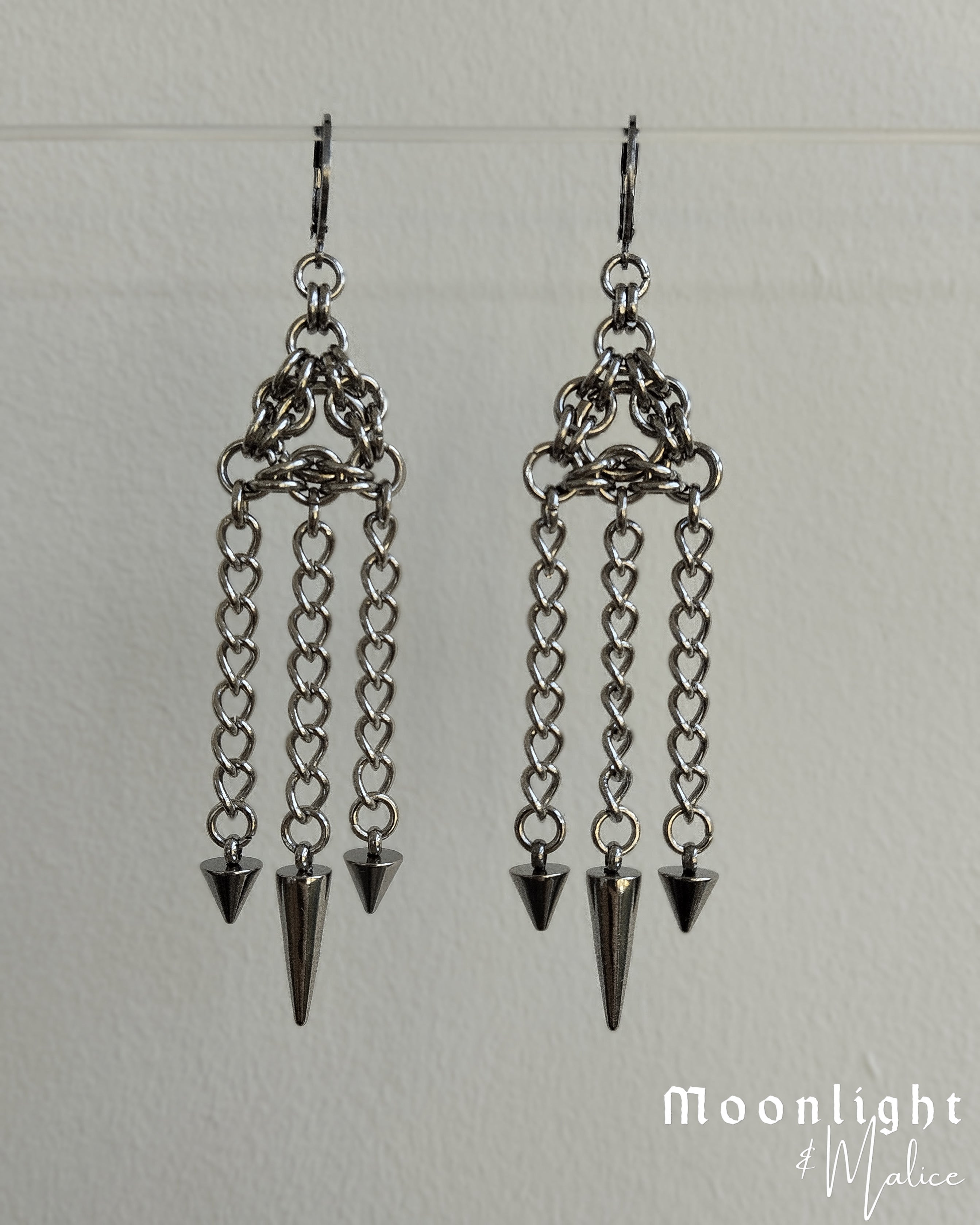 The Nova Chainmail Earrings in Stainless Steel