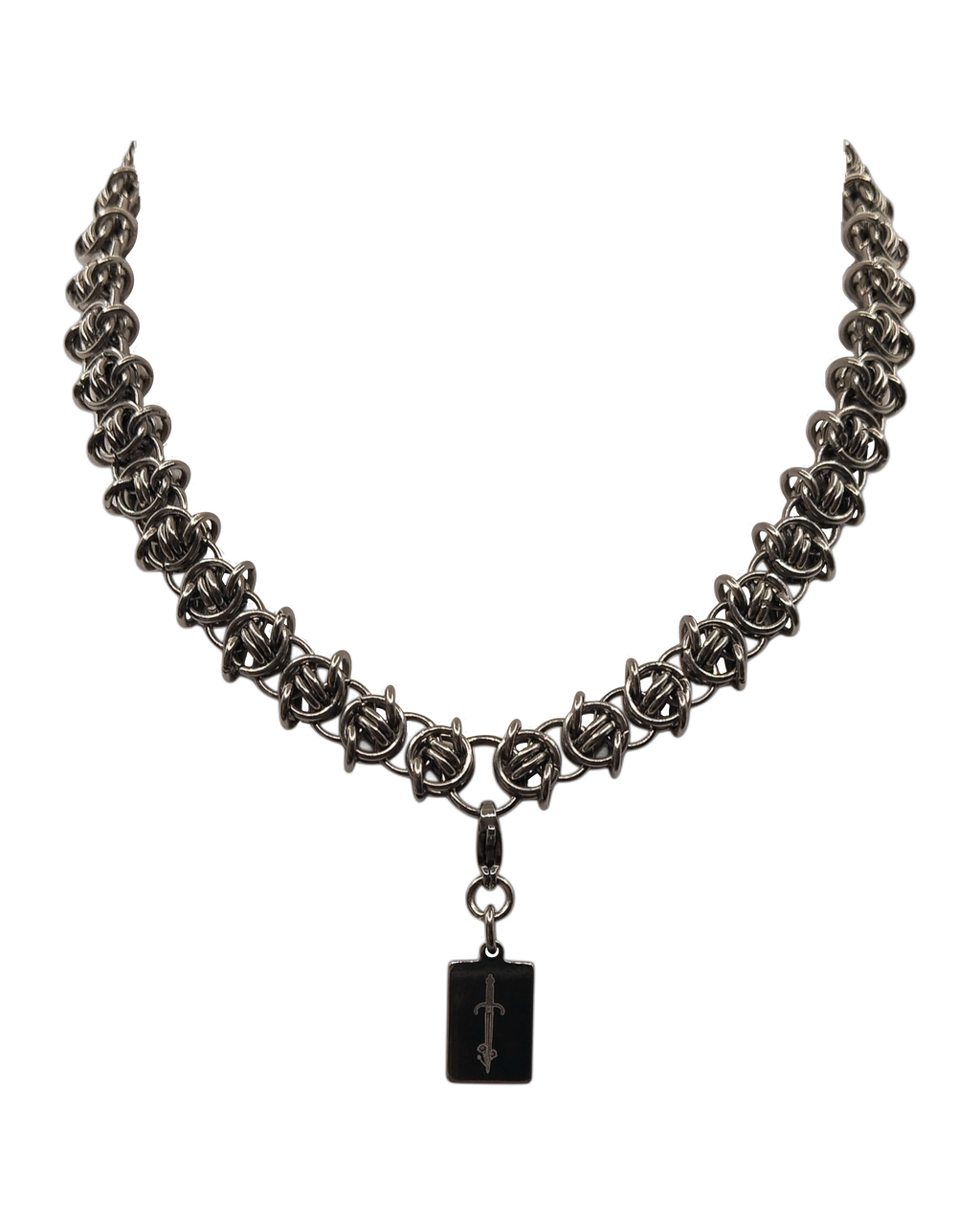 The Nettles Chainmail Choker Necklace in Stainless Steel