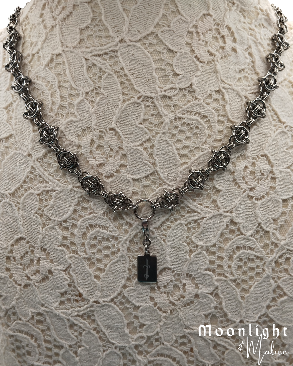 The Nettles Chainmail Choker Necklace in Stainless Steel