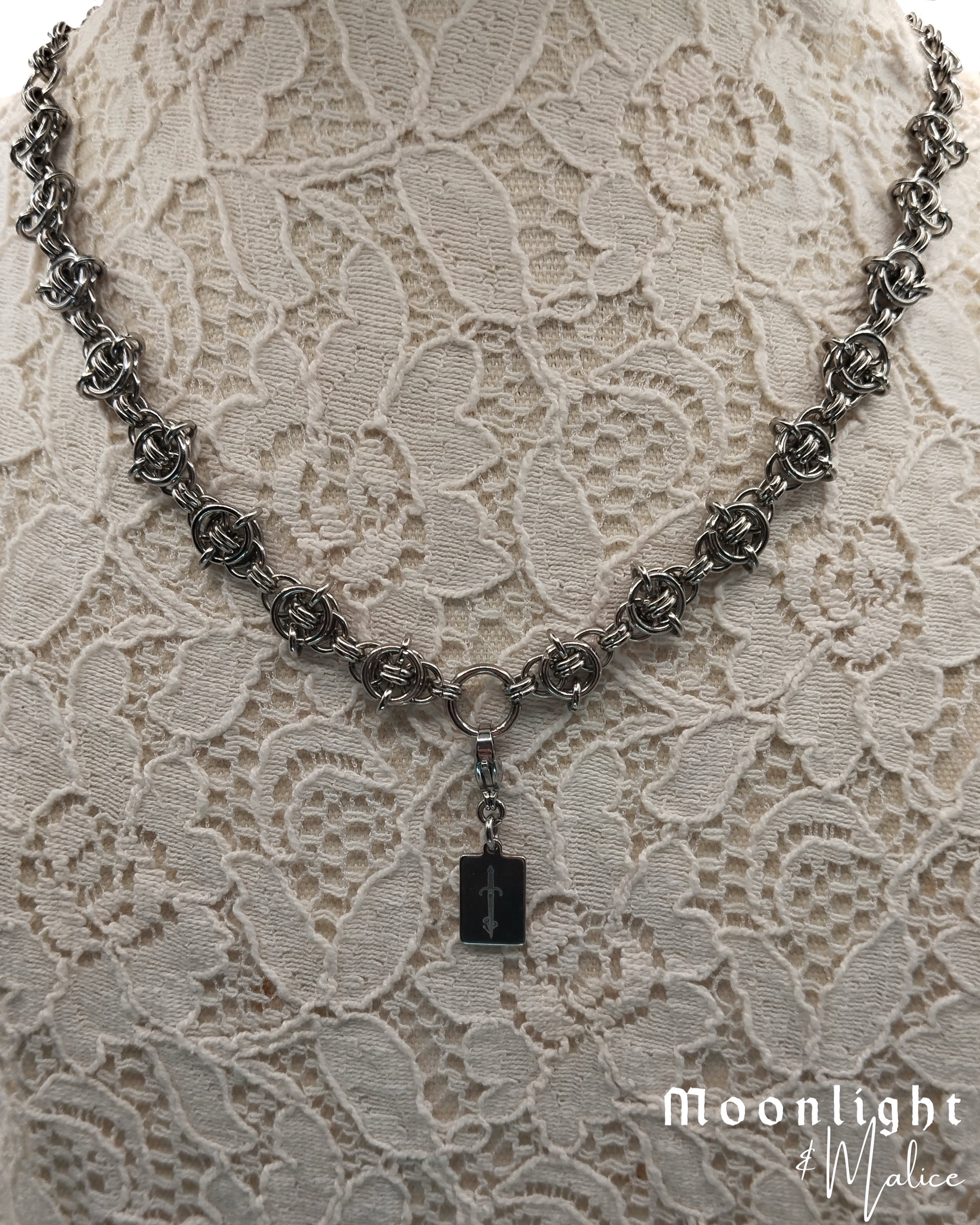 The Nettles Chainmail Choker Necklace in Stainless Steel