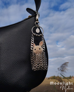 The Millie Chainmail Pouch Belt/Bag Charm in Stainless Steel