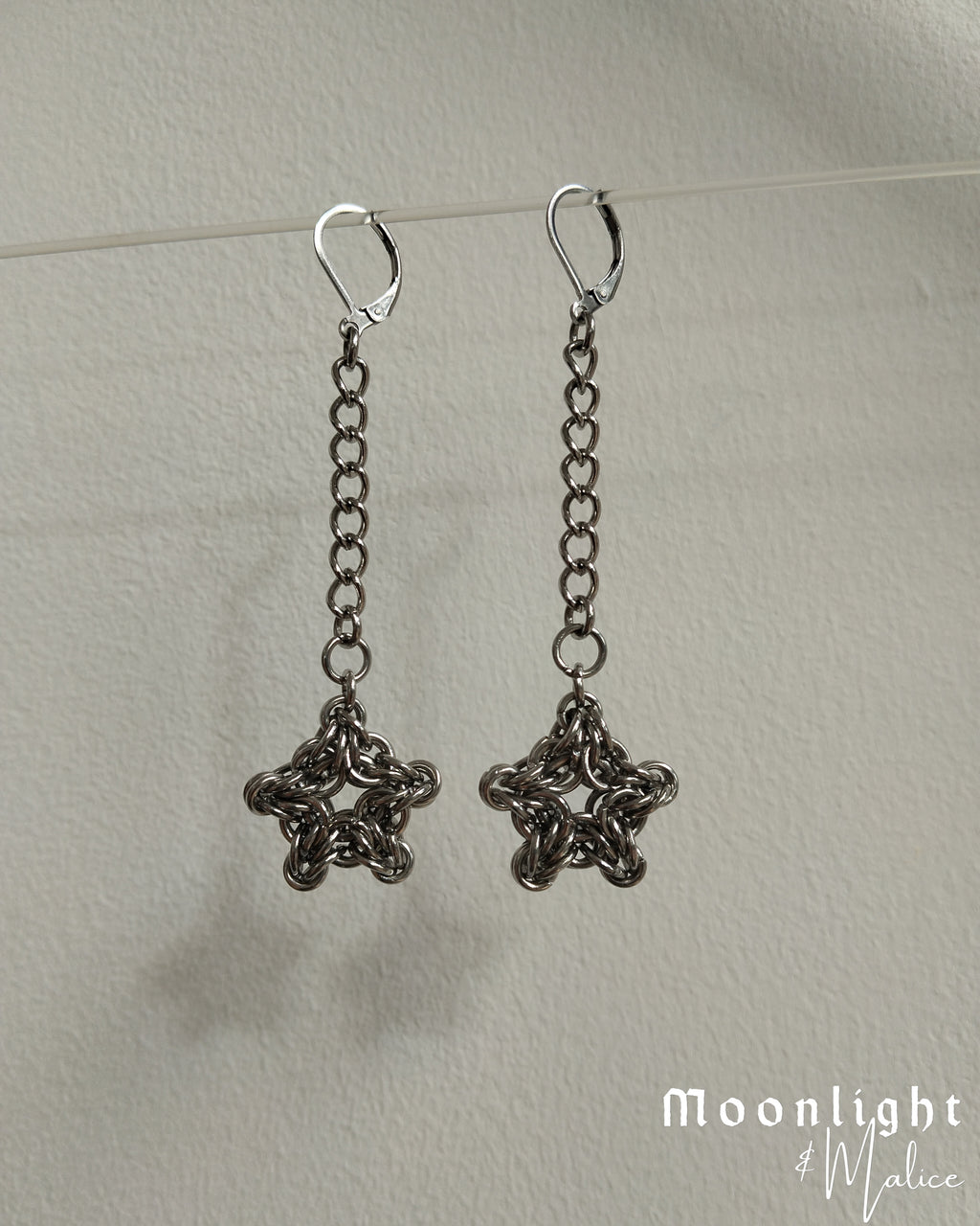 The Astra Chainmail Earrings in Stainless Steel