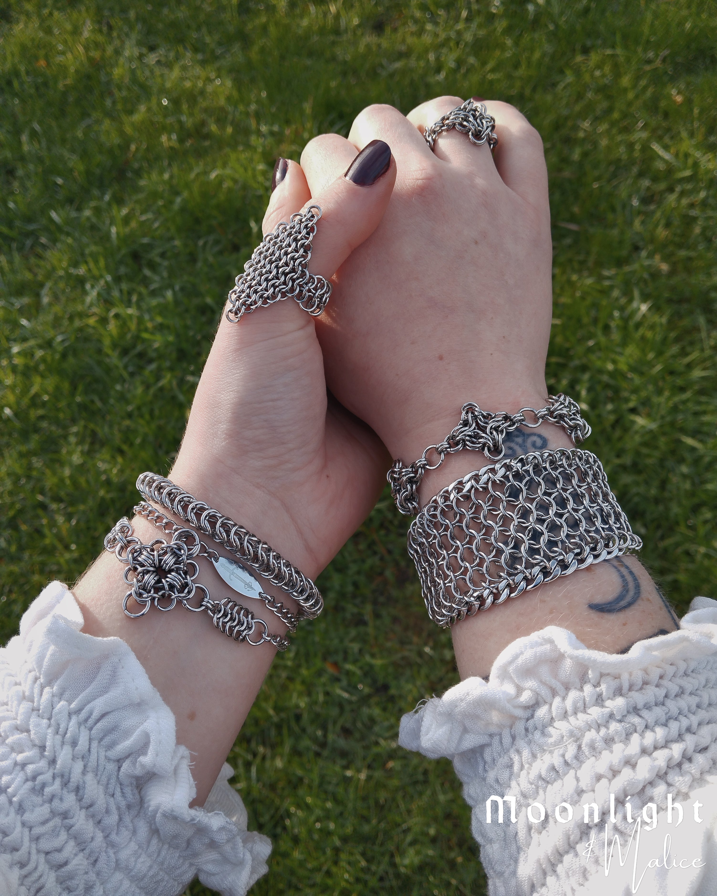 The Chainmail Cuff Bracelet in Stainless Steel