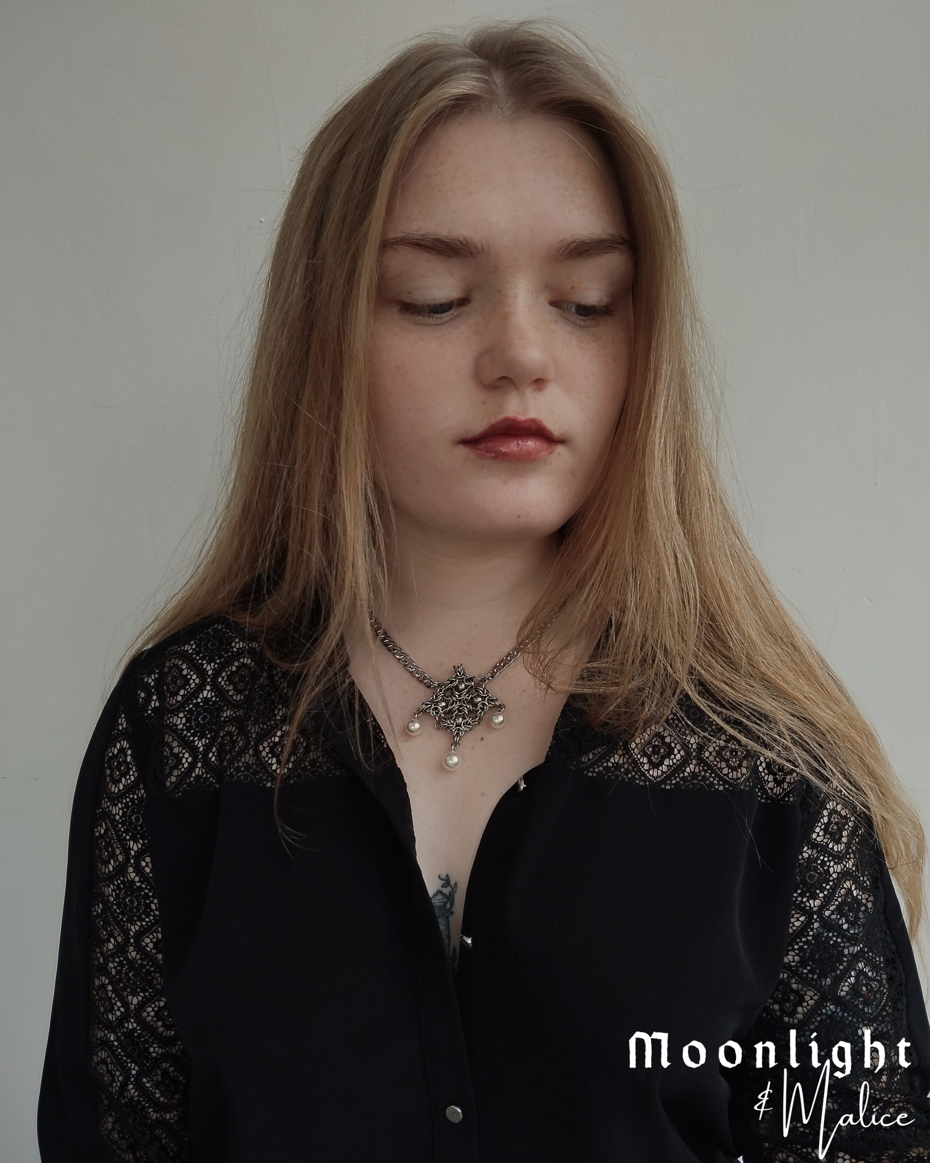 The Lost Lands Chainmail Talisman Necklace in Stainless Steel