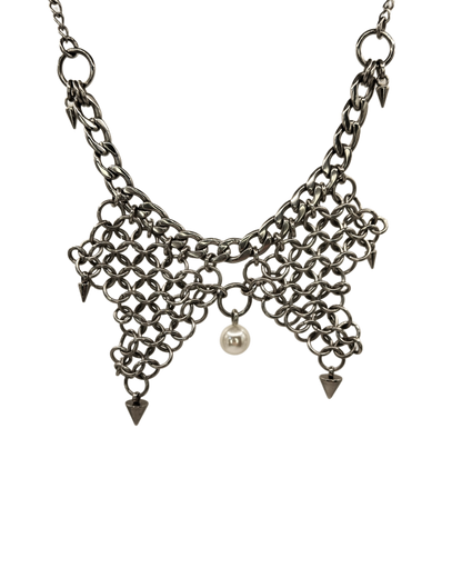 The Dark Bramble Chainmail Winged Necklace in Stainless Steel
