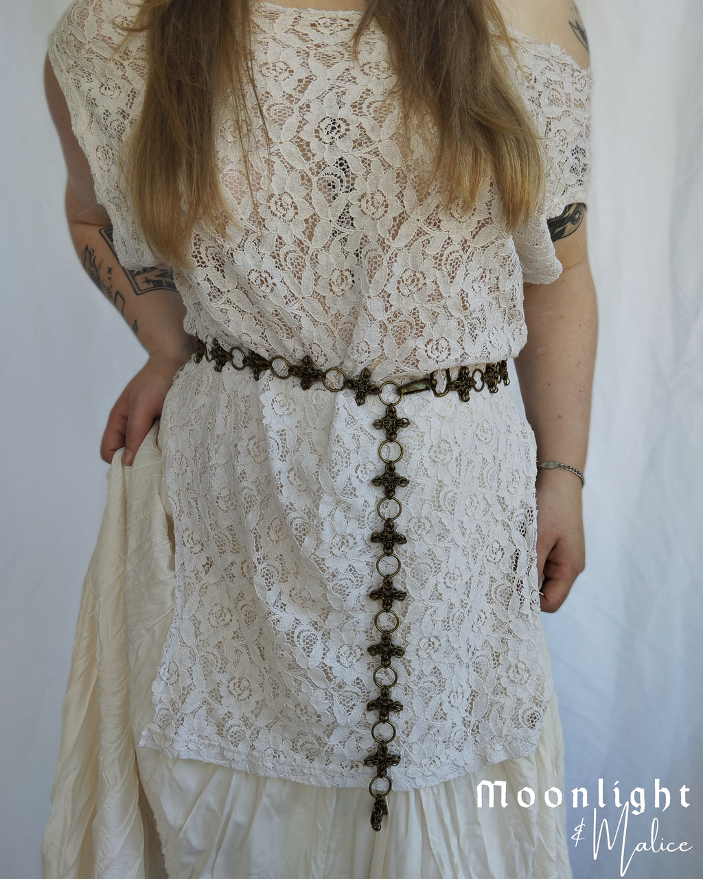 The Ayla Chainmail Belt in Antique Bronze - One of a Kind