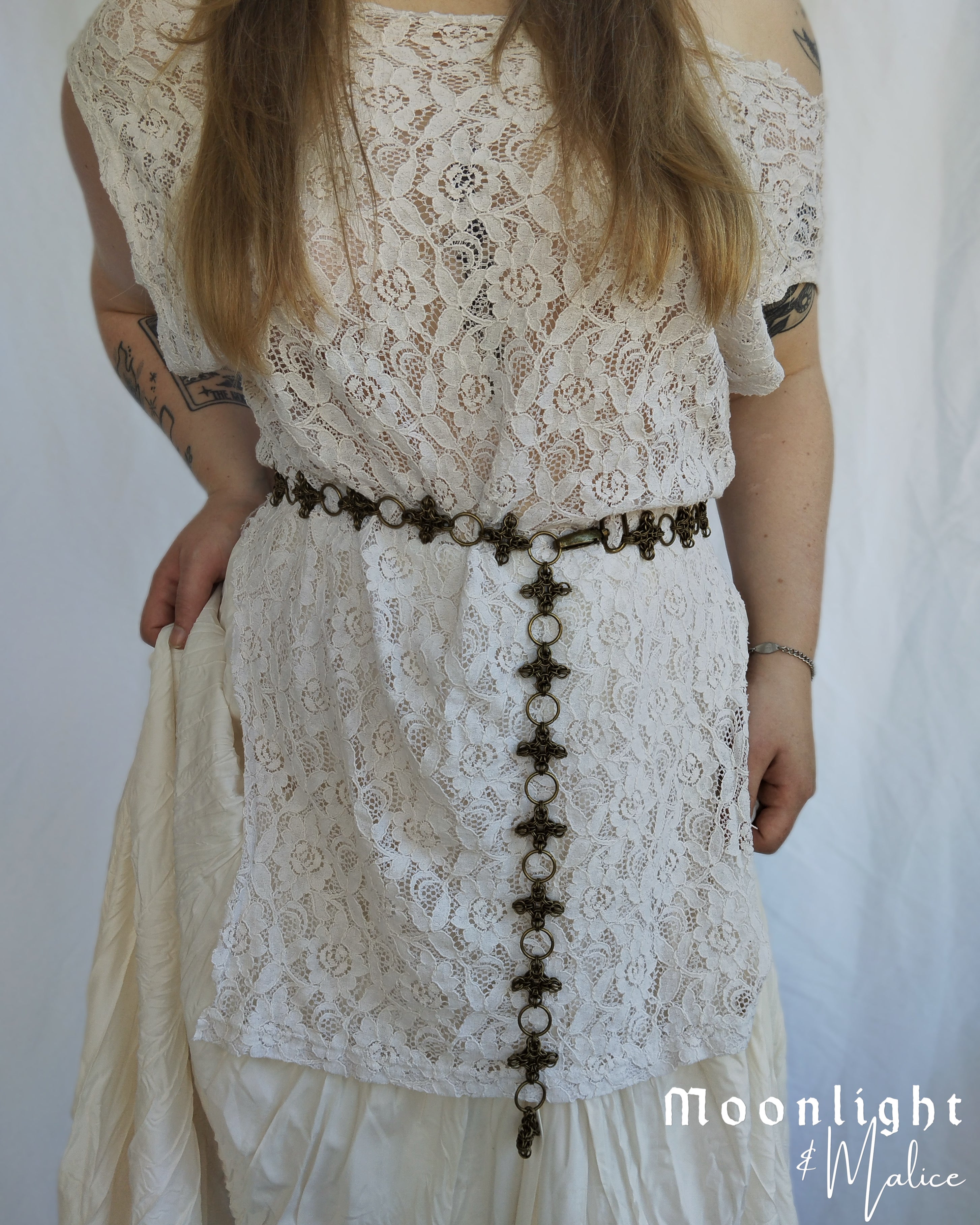 The Ayla Chainmail Belt in Antique Bronze - One of a Kind