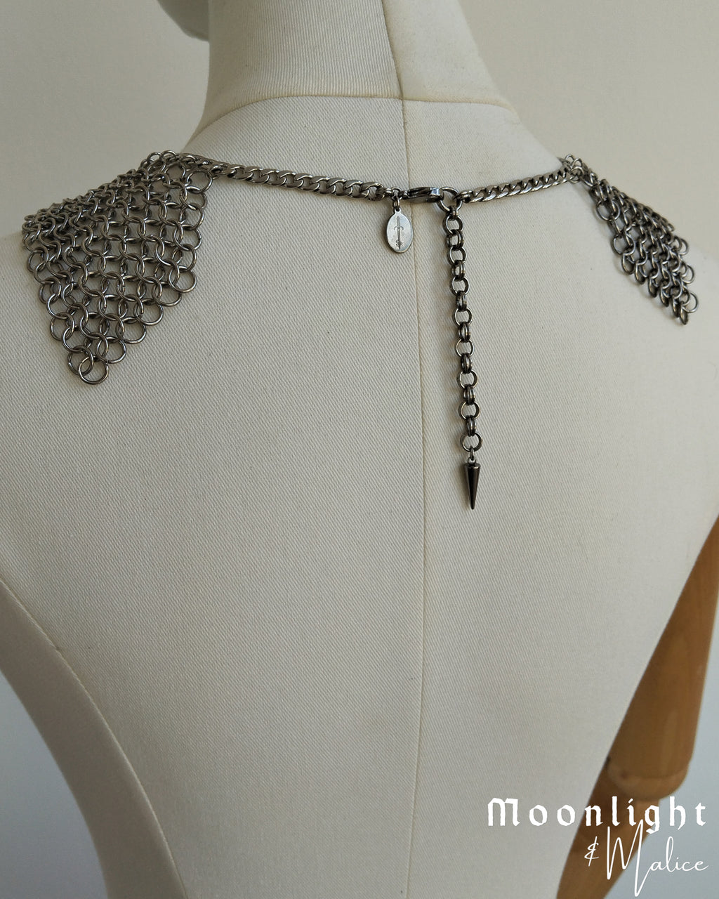 The Theia Chainmail Collar Necklace in Stainless Steel