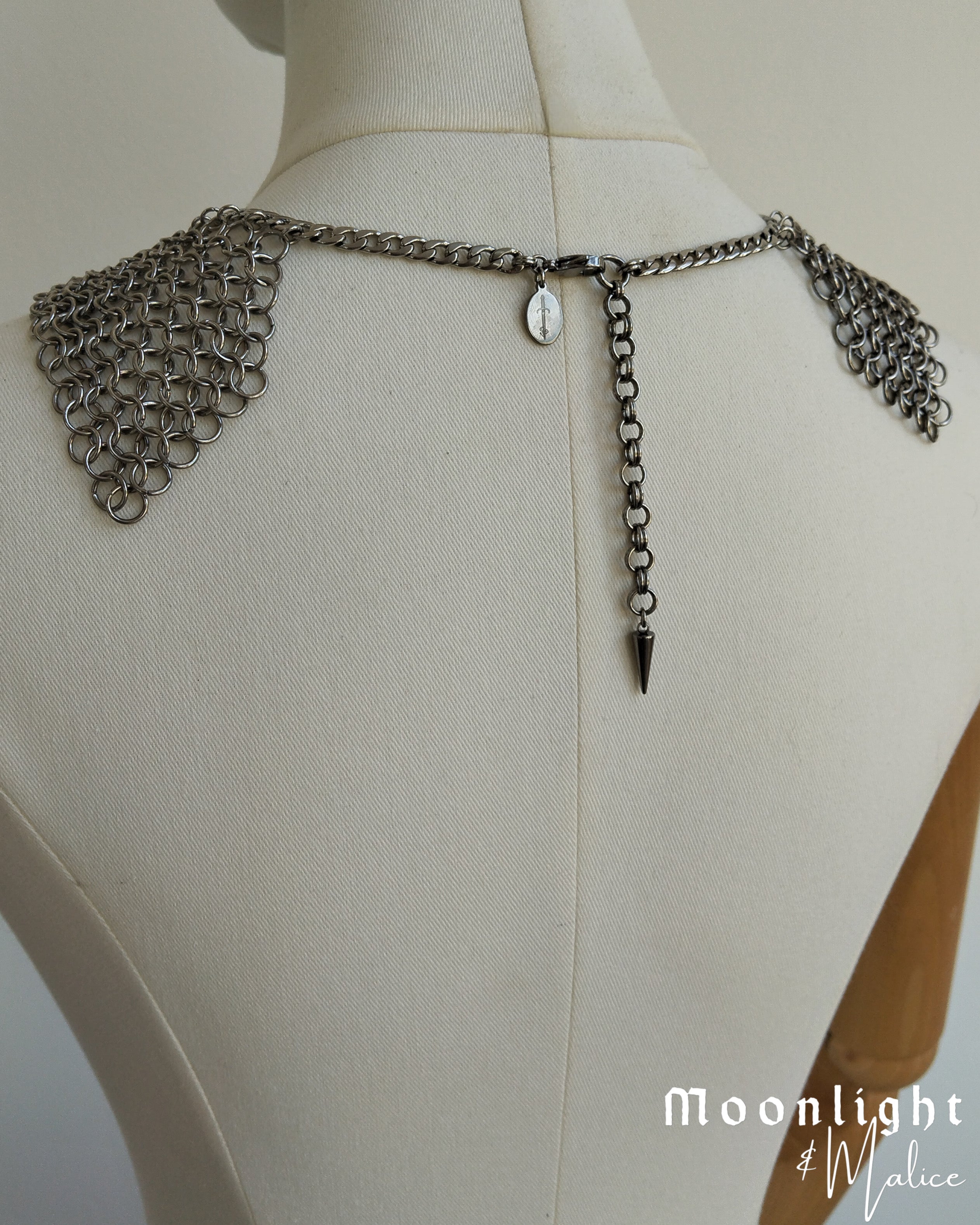 The Theia Chainmail Collar Necklace in Stainless Steel
