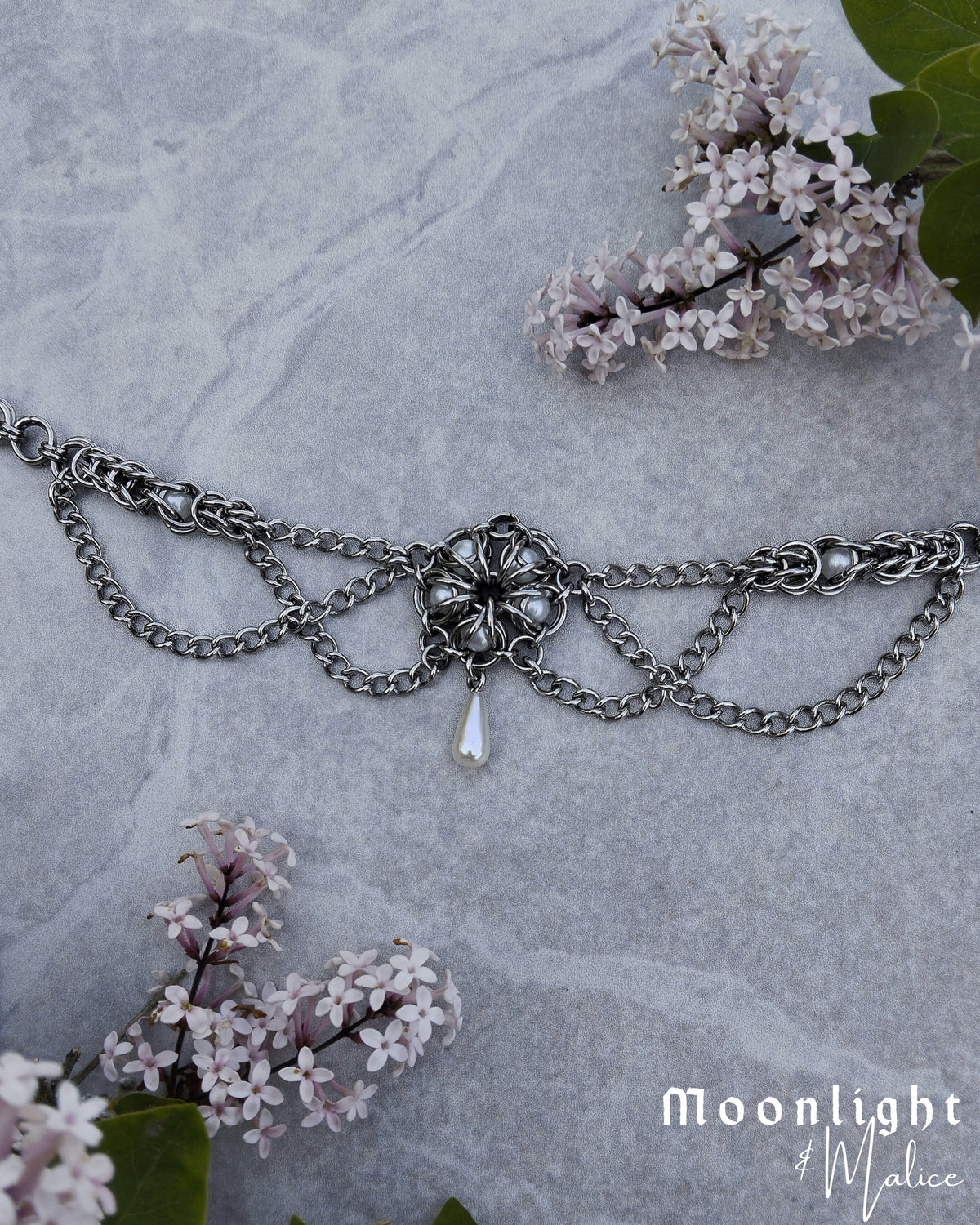 The Clytie Chainmail Choker Necklace in Stainless Steel