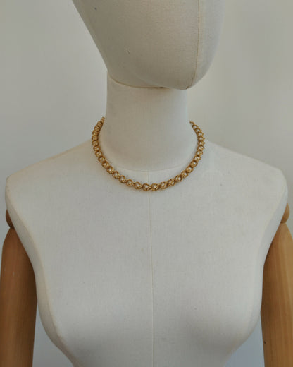 One of a Kind - Pearl Captive Chainmail Necklace in Gold Plate