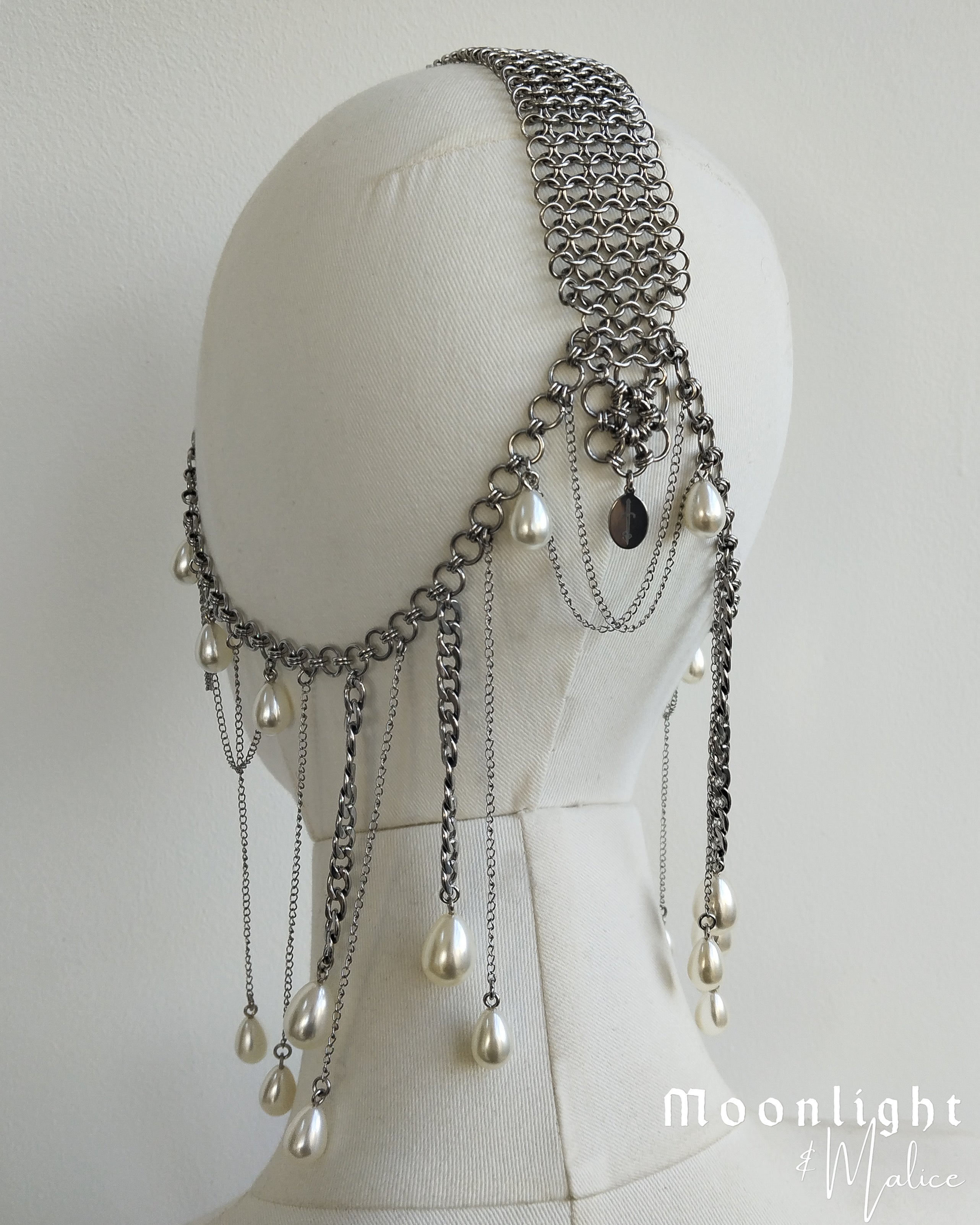 The Knight’s Veil Chainmail Head Piece in Stainless Steel
