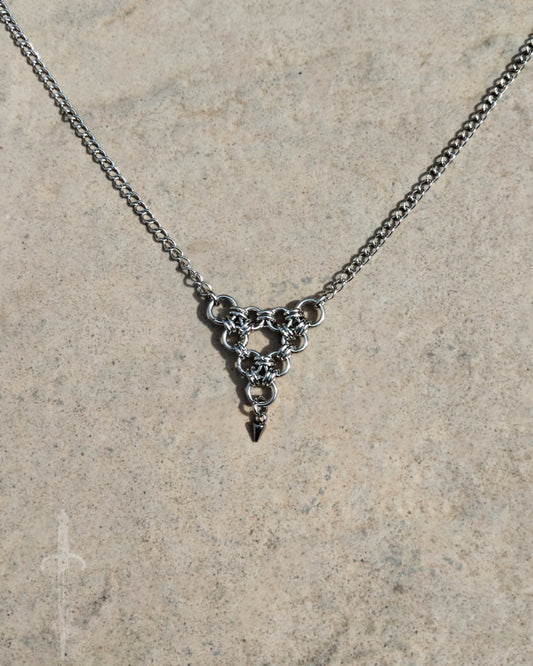 One of a Kind - The Miniature Triad Chainmail Necklace in Stainless Steel
