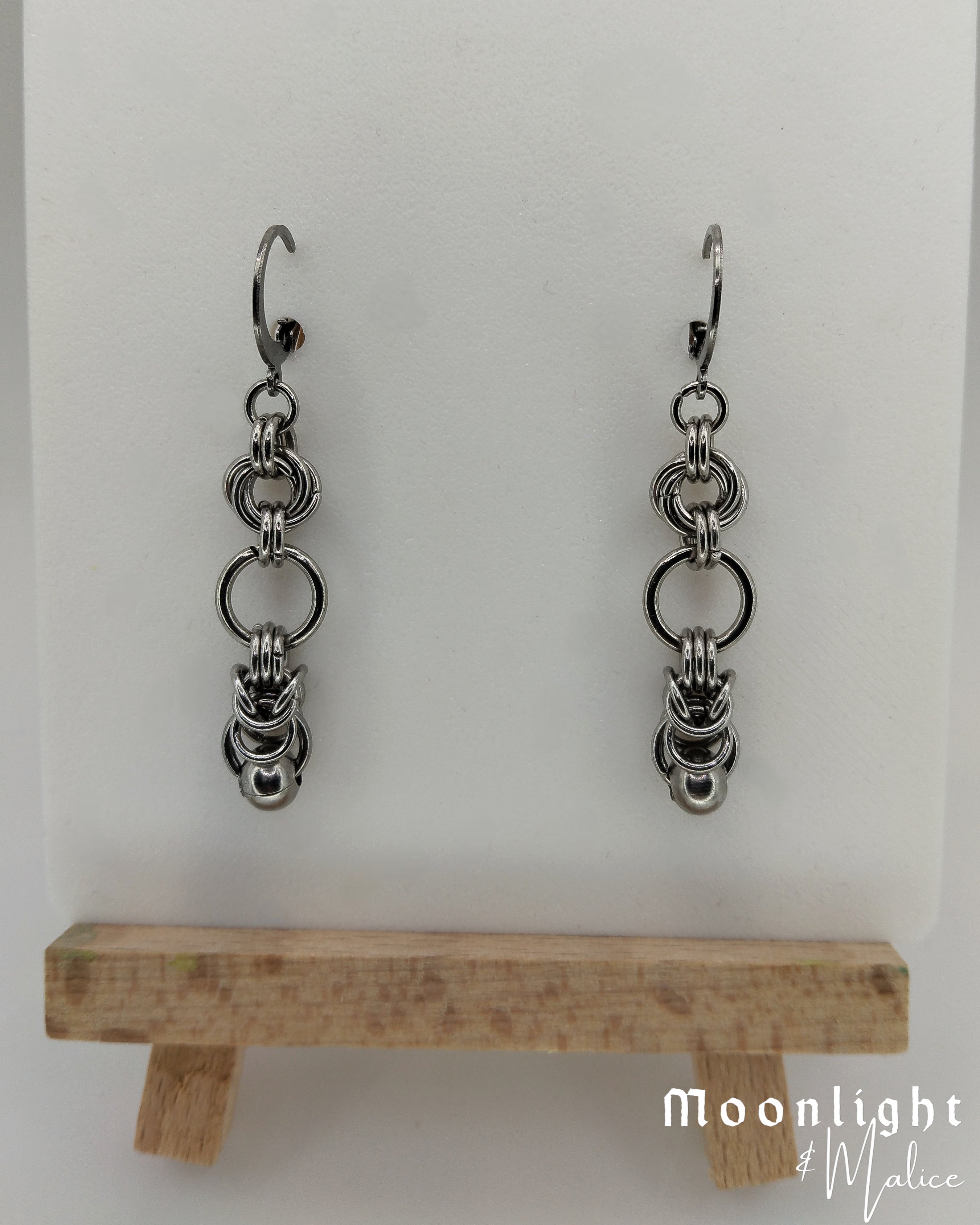 The Talia Chainmail Earrings in Stainless Steel