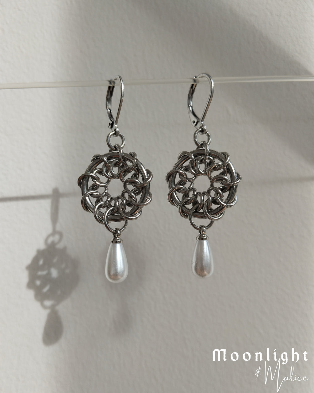 The Oneiroi Chainmail Earrings in Stainless Steel
